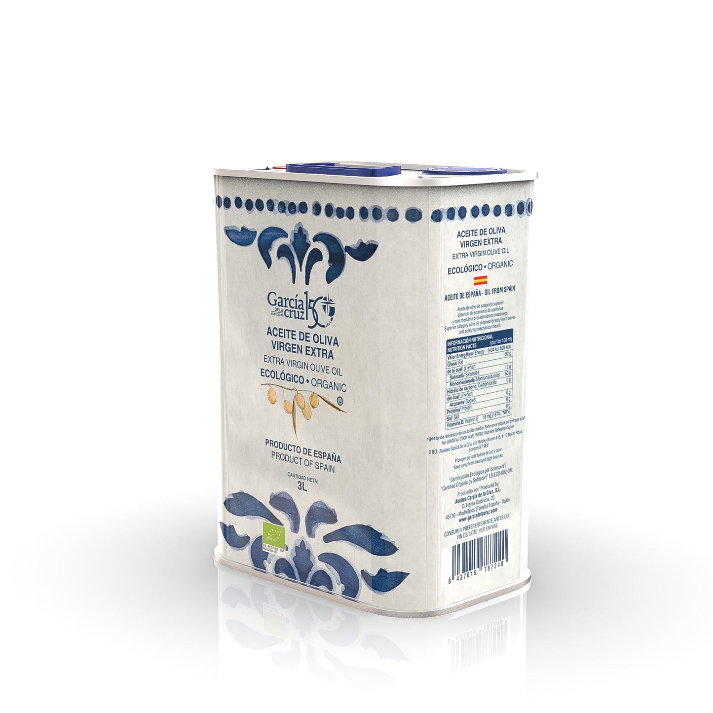 GARC?A DE LA CRUZ - Organic Extra Virgin Olive Oil, Cooking Oil, Olive Variety, Smooth Body, Origin Spain, Montes de Toledo, Packed in Tins - 3L