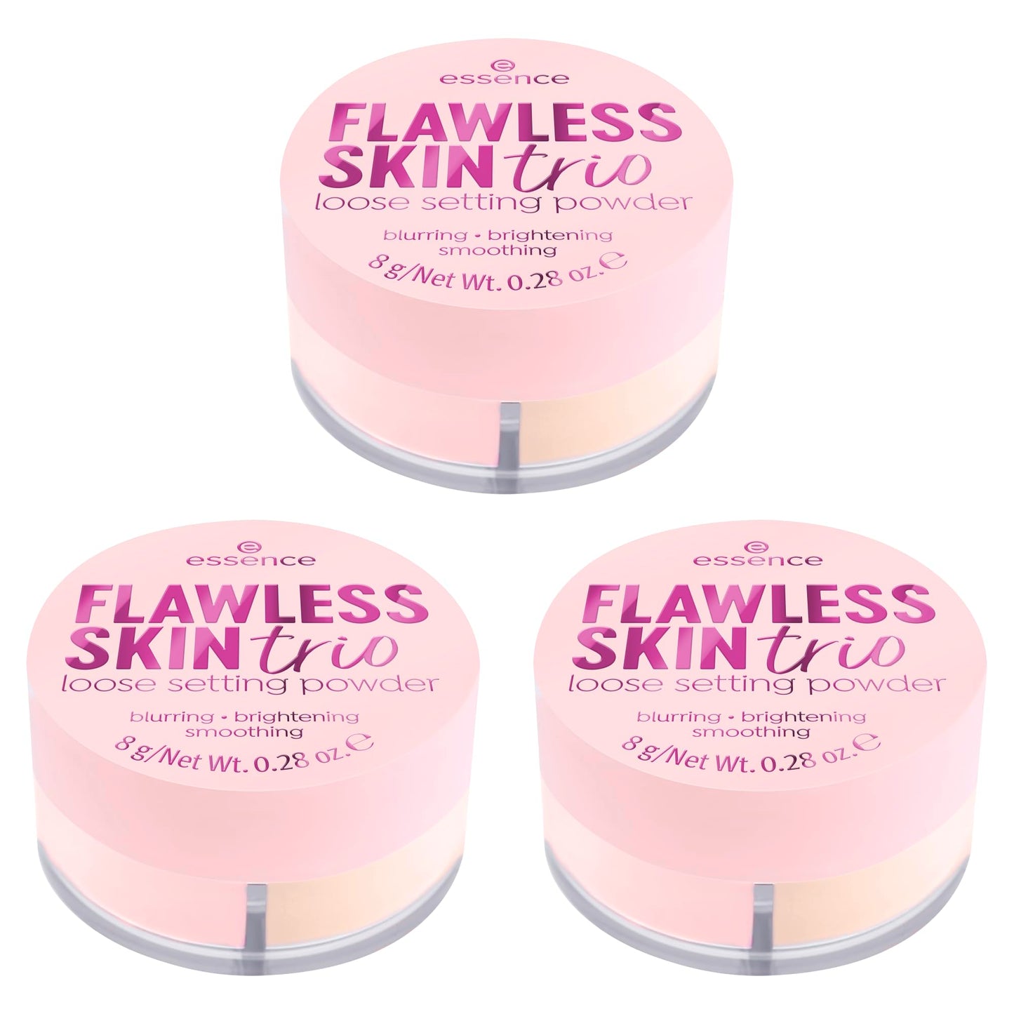 essence Flawless Skin Trio Loose Setting Powder, No. 10, Multicoloured, Brightening, Natural, Vegan, Oil-Free, Paraben-Free, No Microplastic