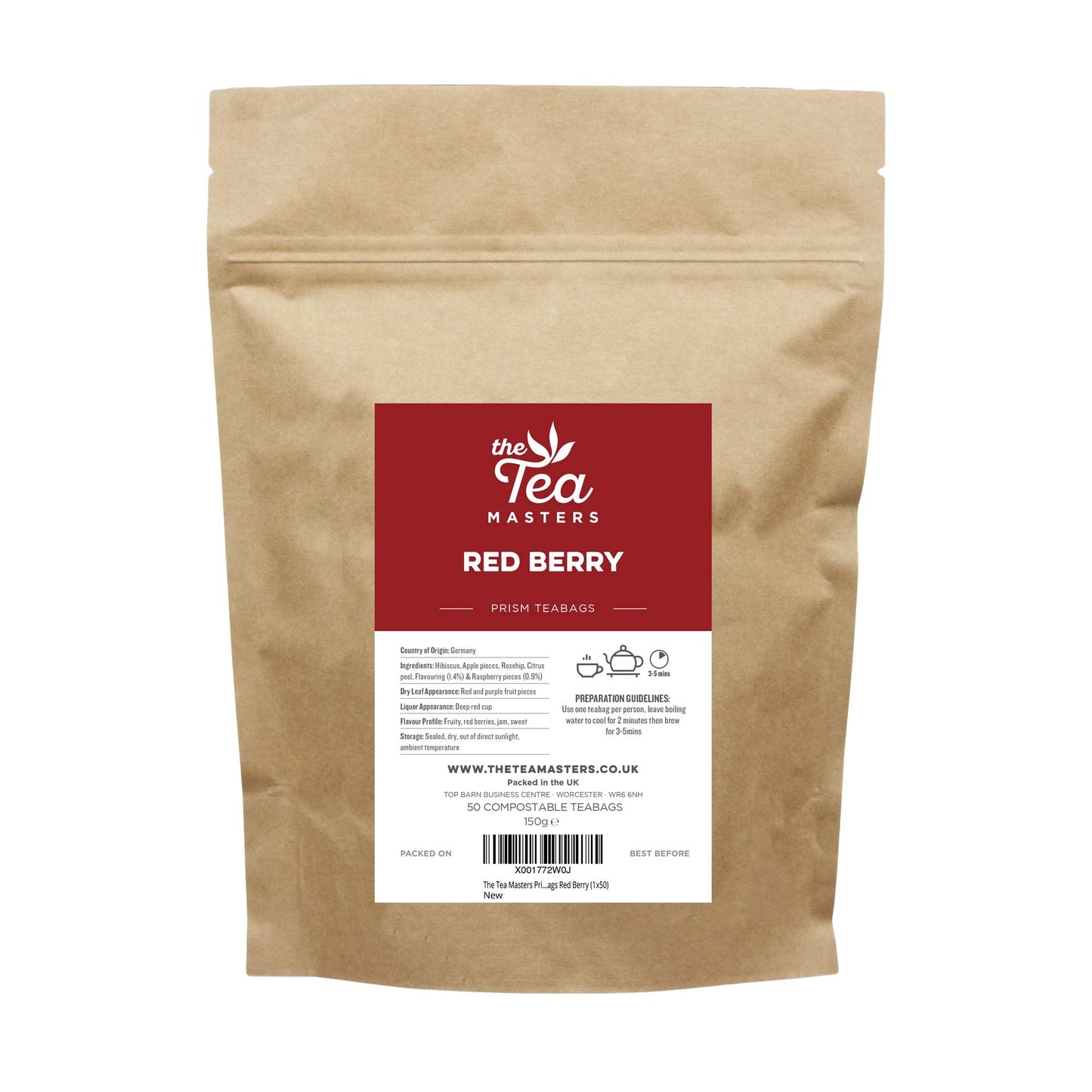 The Tea Masters Prism Teabags Red Berry (1x50)