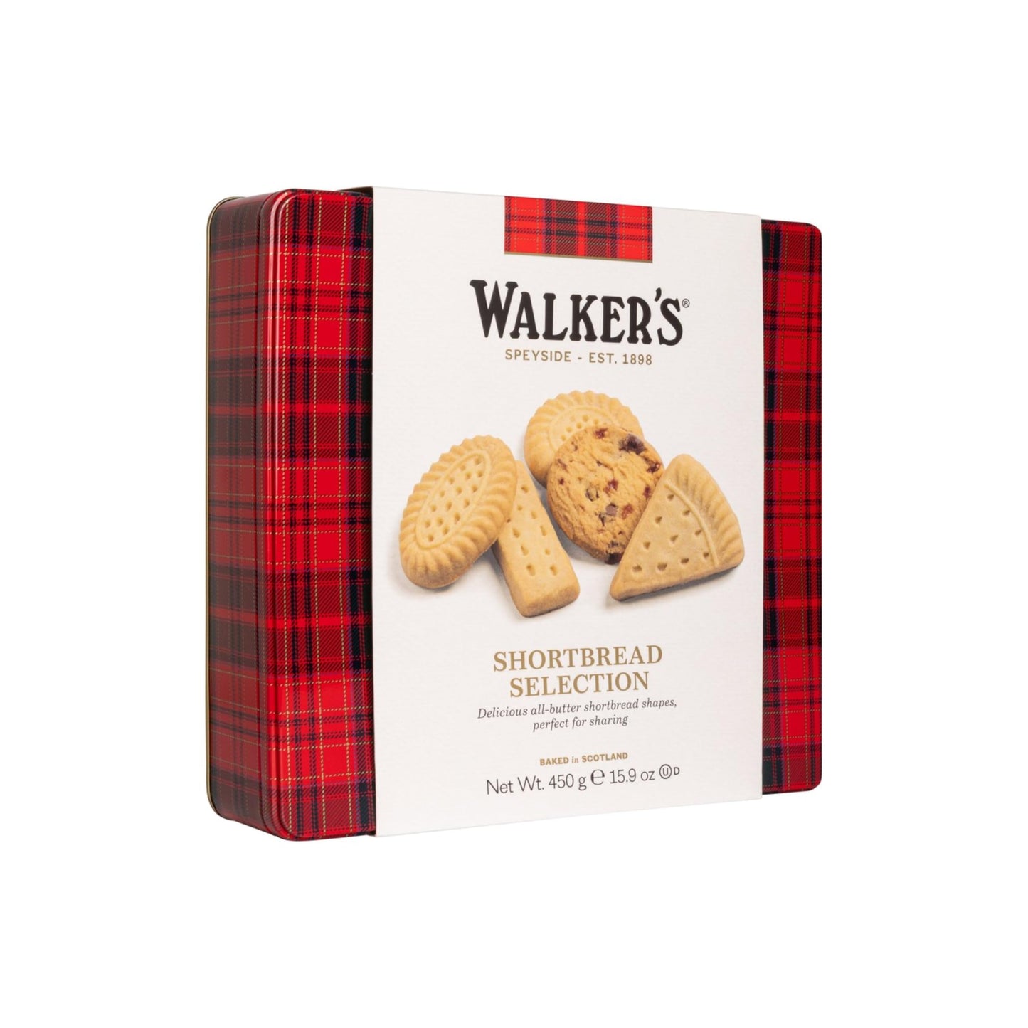Walker's Shortbread Square Shortbread Assortment Tin, Traditional Pure Butter Scottish Recipe, 450g