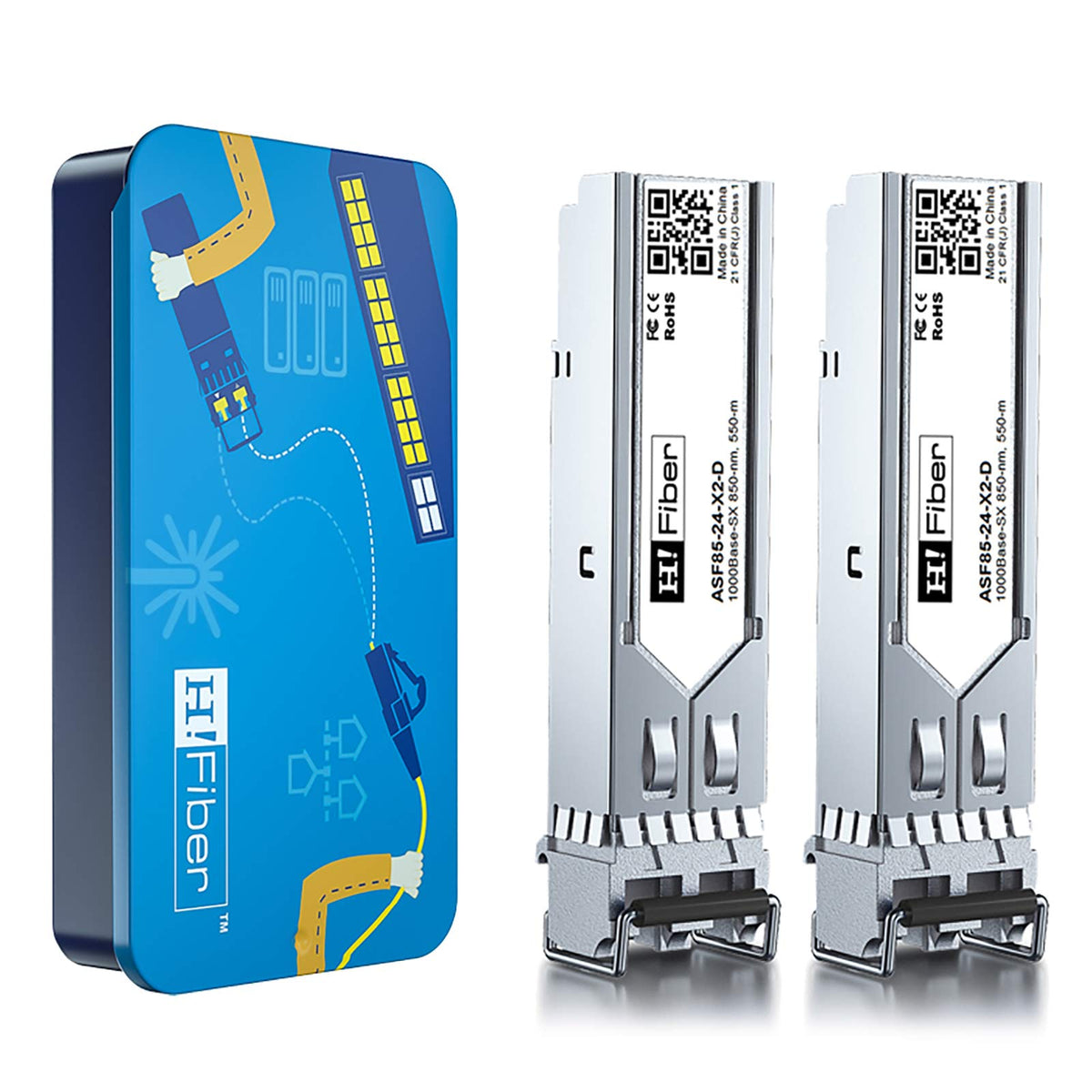 2 Pack for Ubiquiti UniFi UF-SM-1G, 1000BASE-LX SFP Transceiver, 1.25G SFP to LC Multimode Fiber Module Also Compatible with Cisco GLC-LH-SMD,