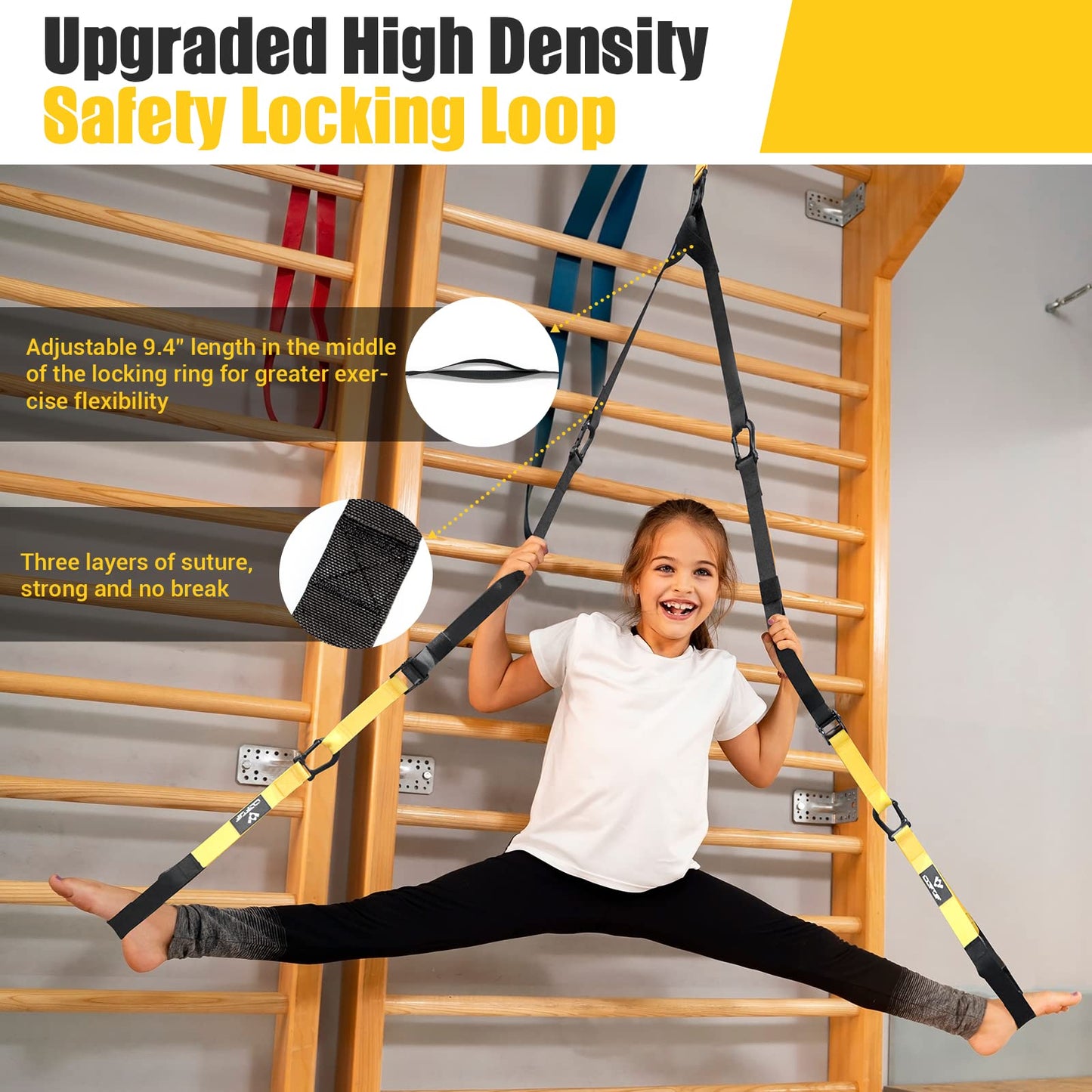 Suspension Trainer, Sling Trainer Set with Door Anchor for a Full Body Workout, Adjustable Sling Trainer for Home with Large Handle Door Anchor