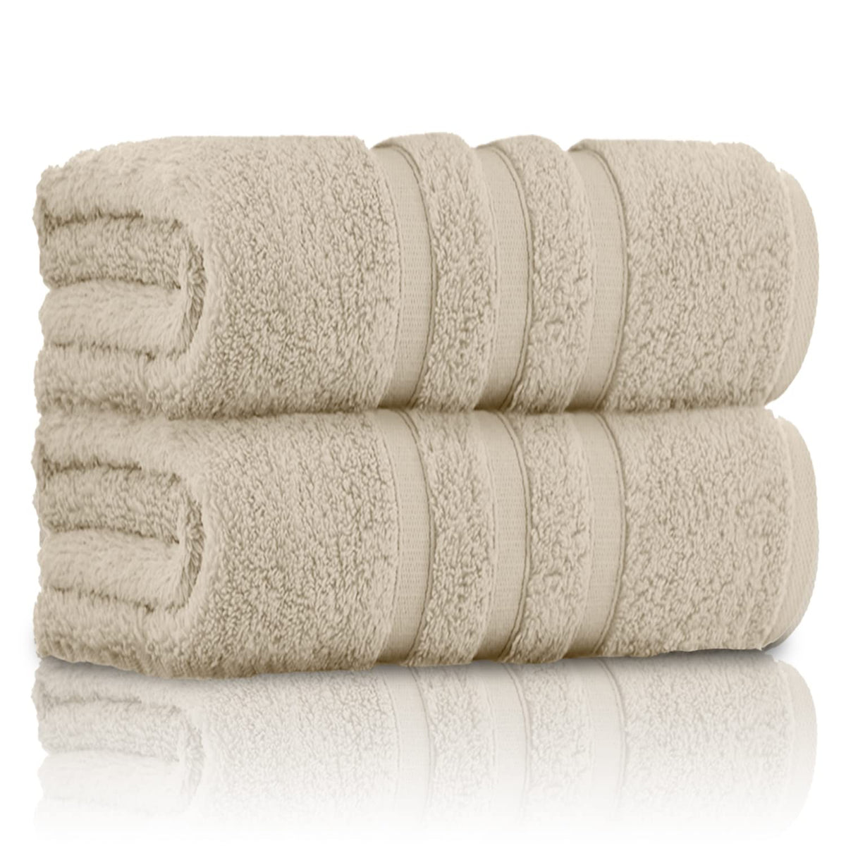 GC GAVENO CAVAILIA 100% Ringspun Cotton, Luxury 550 GSM Zero Twist Towel, Egyptian, Natural, 80x140 Bath Sheet