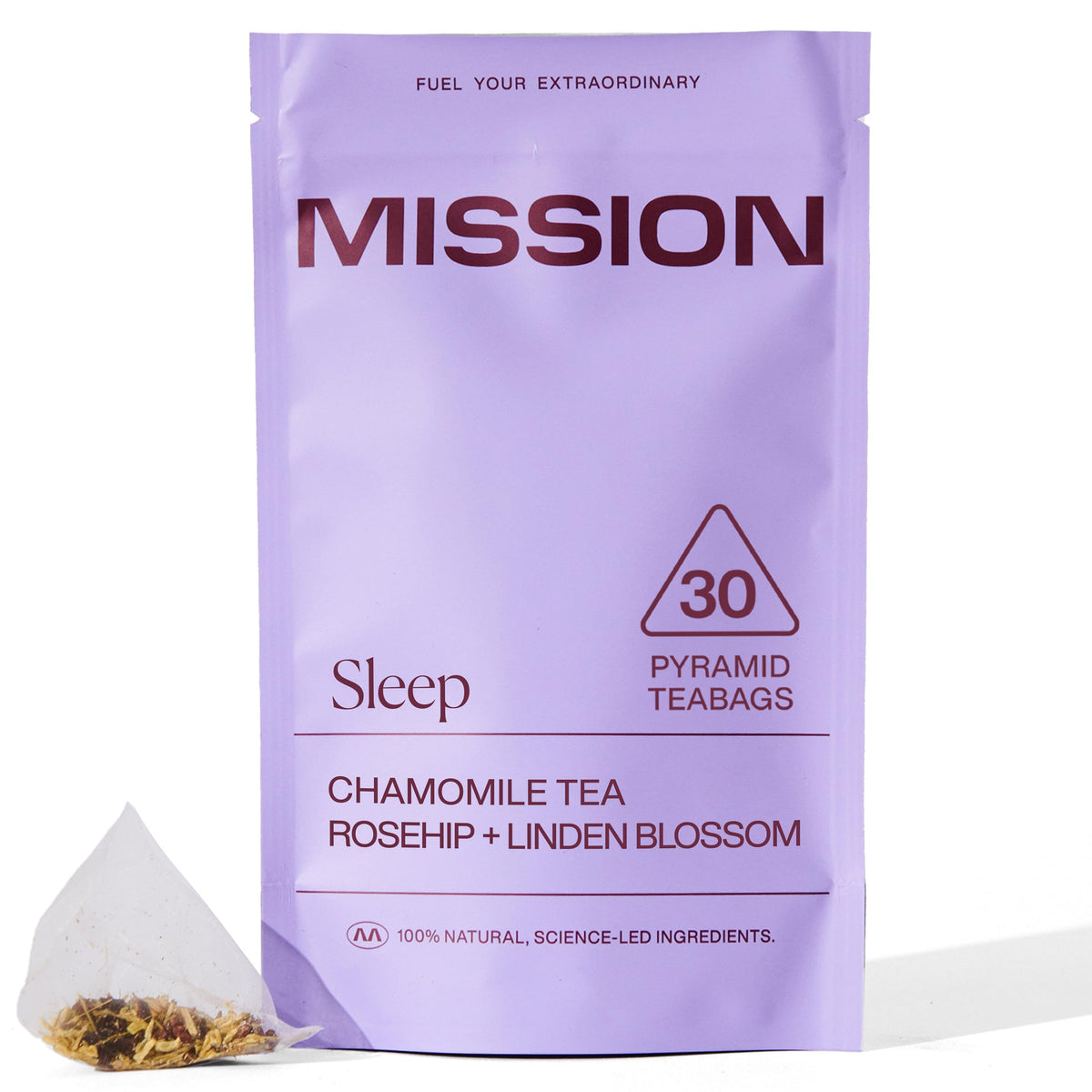 MISSION - Sleep Tea - Herbal Tea with Chamomile & Linden Blossom - Promote Restful Sleep - 30 Pyramid Tea Bags
