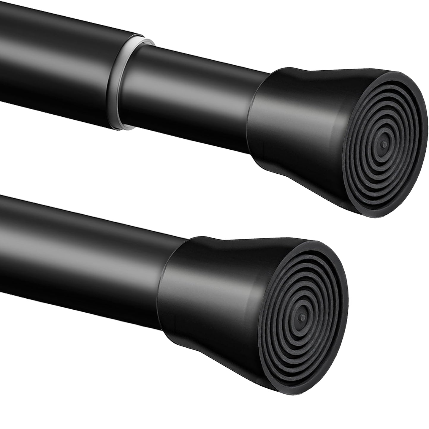 1Pc Extendable Shower Curtain Tension Rod No Drilling Telescopic Cupboard Bar Adjustable Room Divider Curtain Rod for Bathroom, Black 190-410CM, ?32mm