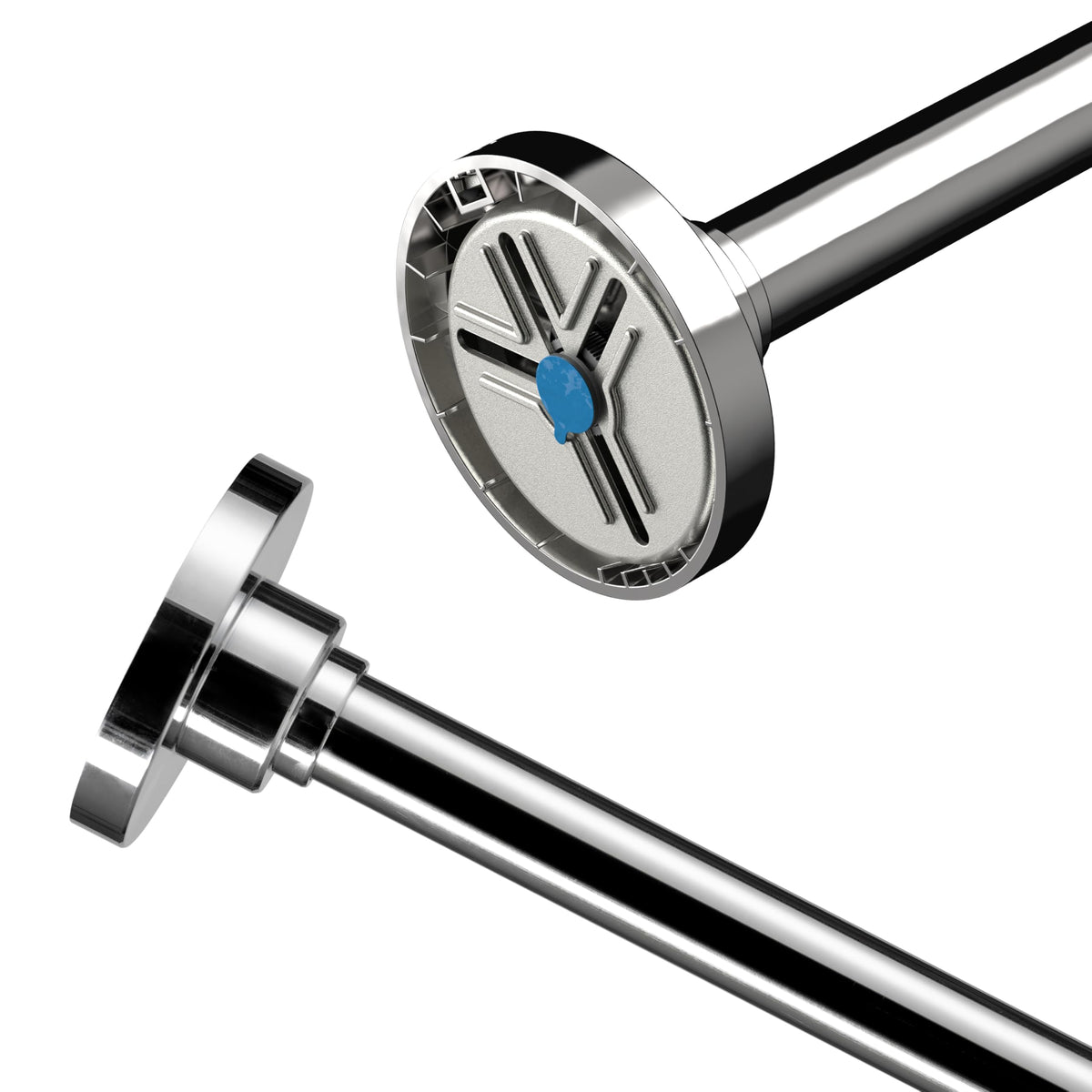 Croydex Extendable Chrome Shower Curtain Pole Stainless Steel Rod, Flexi-Fix Three Ways to Fix, Max Length 2331mm Includes 12 Chrome Curtain Rings,