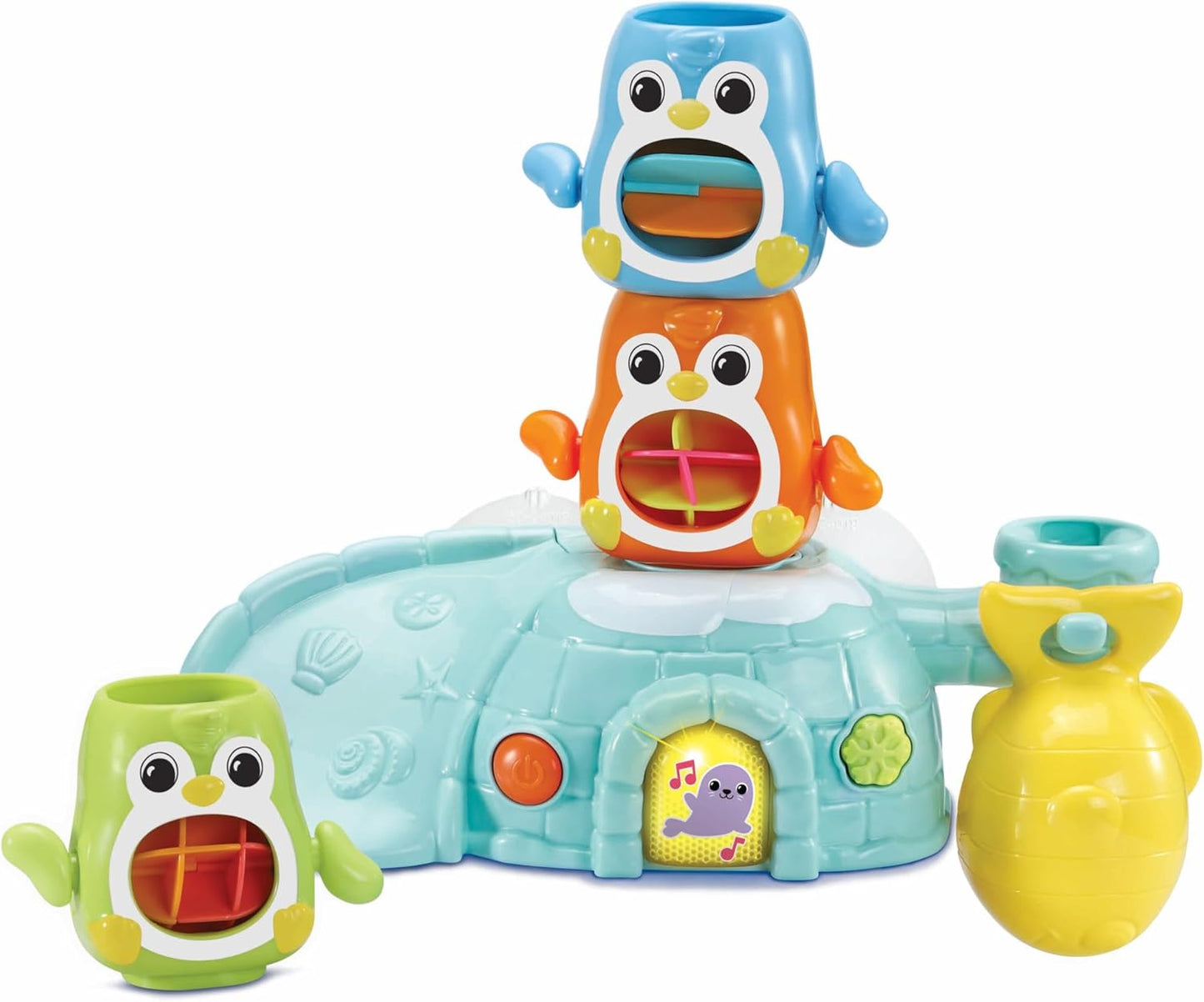 VTech Stack and Slide Penguin Pals, Interactive Stacking Bath Toy, New but scruffy packaging