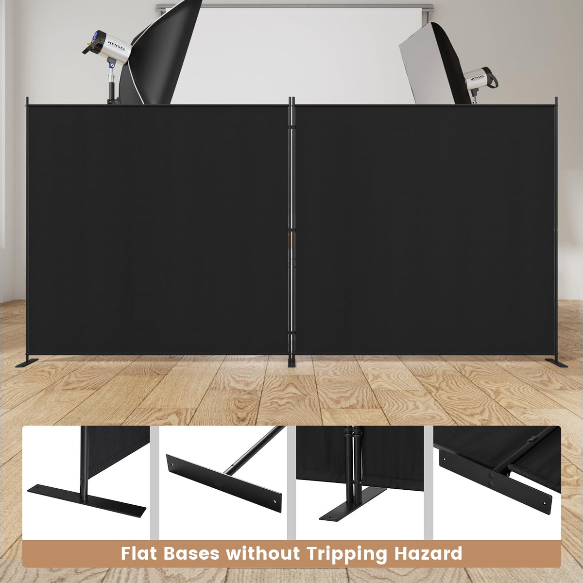 C-Hopetree 2 Panels Room Divider, 180cm Tall Indoor Folding Privacy Screen, Portable Partition Separator, Freestanding Separation Temporary Wall for