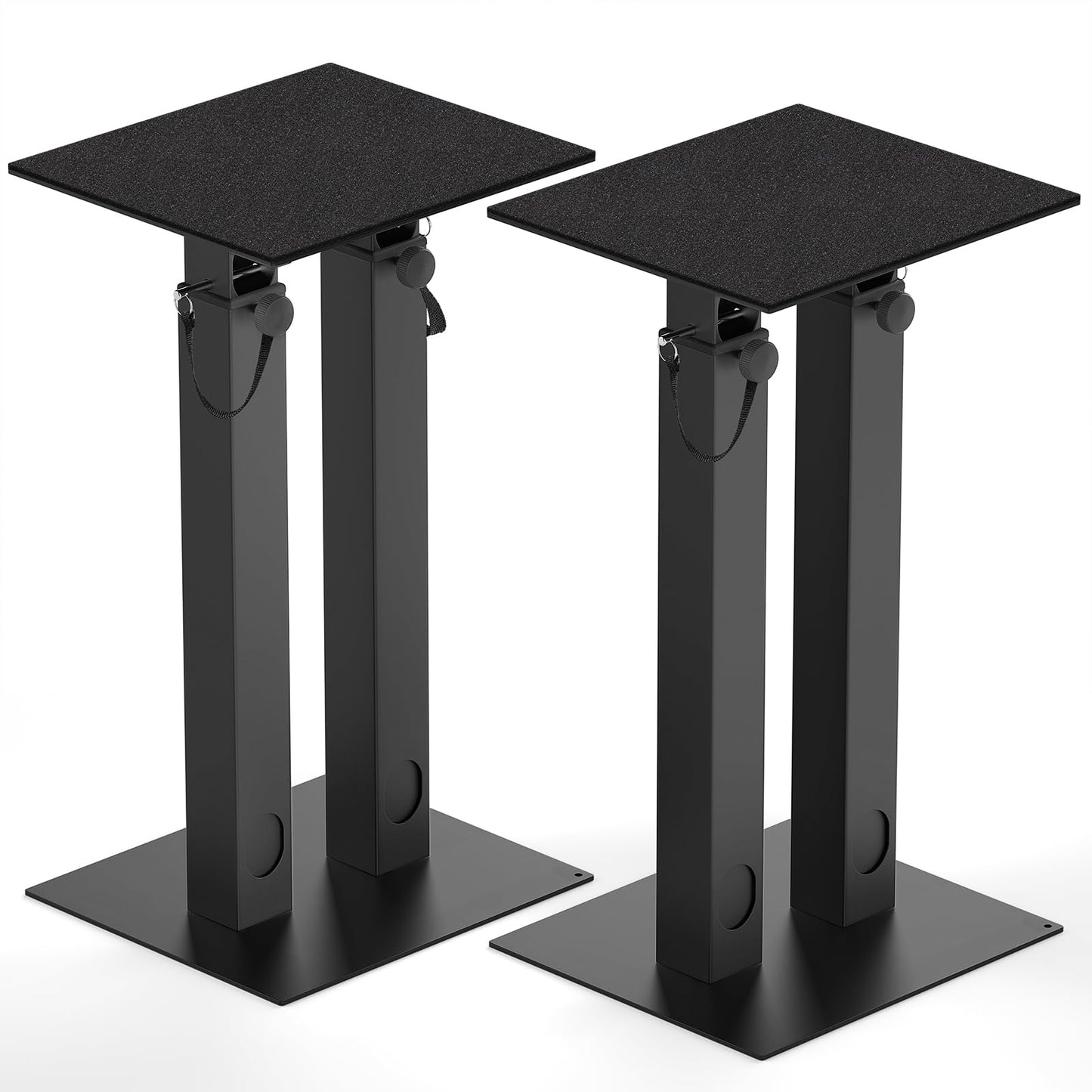 Height Adjustable Speaker Stands with Cable Management, Set of 2 Floor Speaker Stand with Non-Slip EVA Mats, Double Tubes Speaker Stand Holds