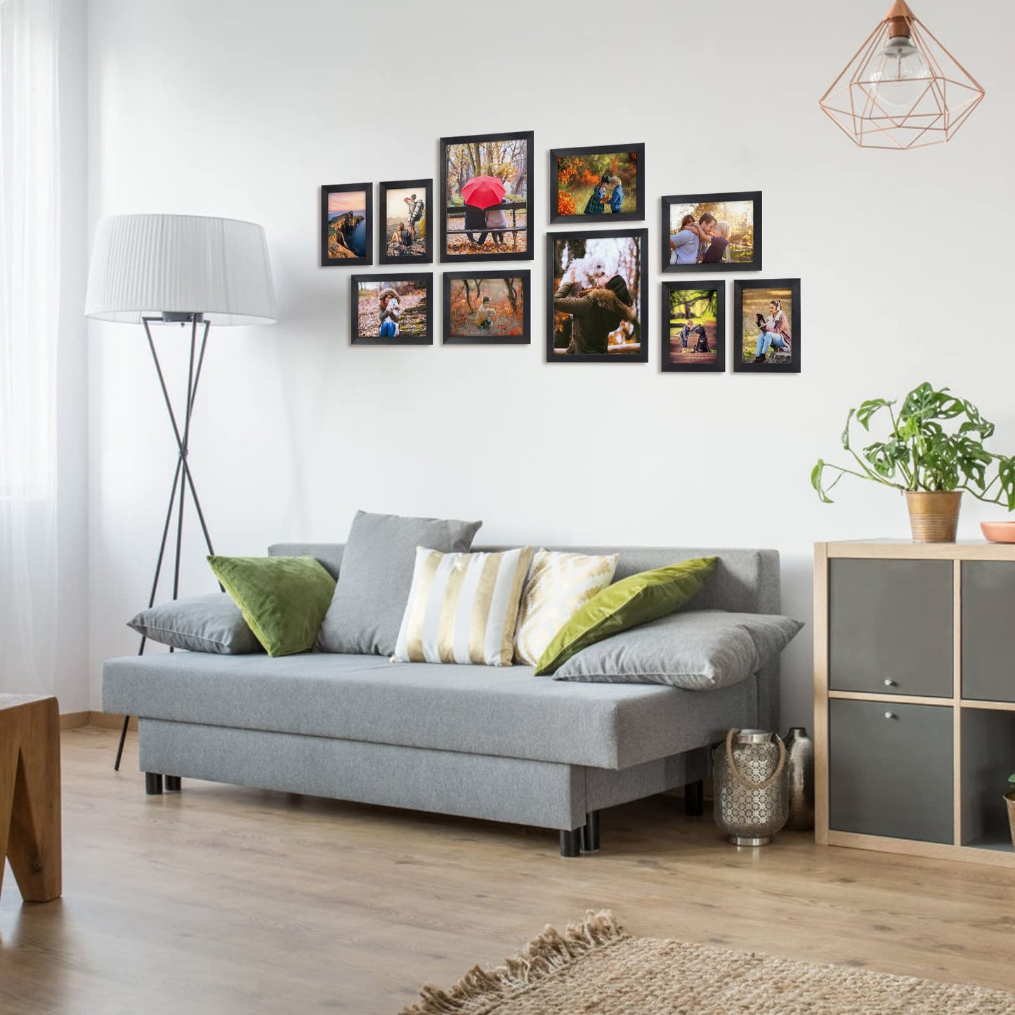 Giftgarden 10 Pcs Multi Picture Photo Frames Set for Multiple Size Photograph, Two 8x10, Four 4x6, Four 5x7, Black