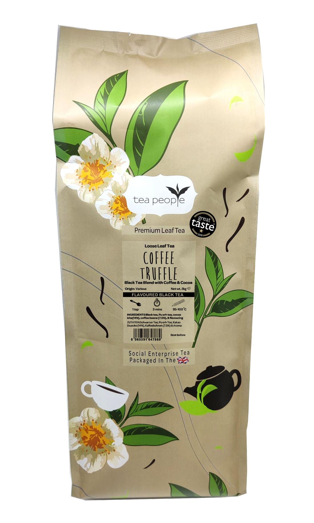 Tea People Coffee Truffle, 2 Kg Loose Leaf Tea in Large Catering Pack