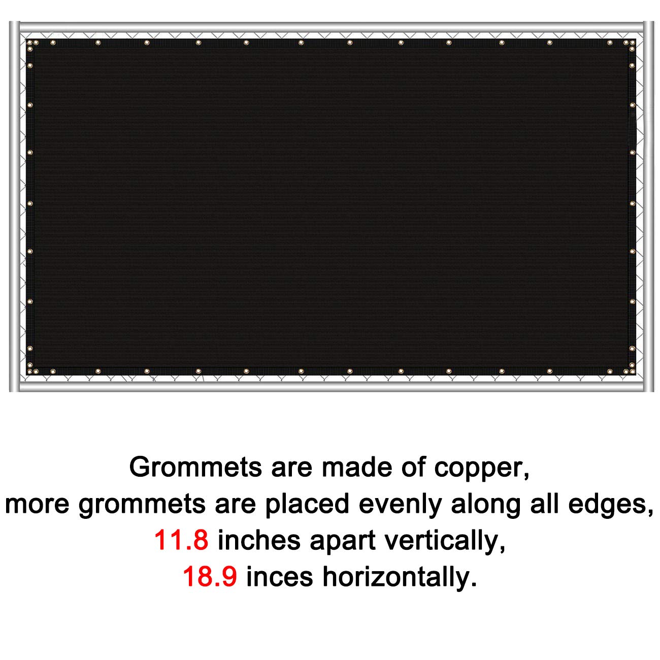 Sunnyglade 4 feet x 50 feet Privacy Screen Fence Heavy Duty Fencing Mesh Shade Net Cover for Wall Garden Yard Backyard (4 ft X 50 ft, Black)