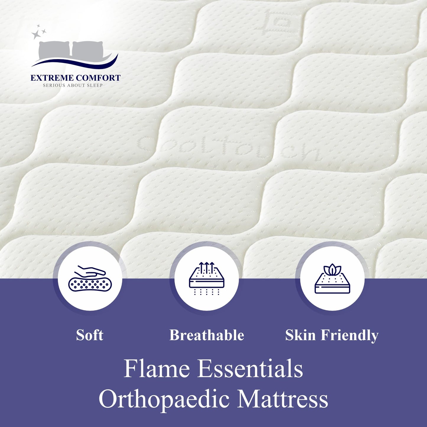 eXtreme comfort ltd Flame Essentials Orthopaedic Small Double Mattress 4 FT (120x190cm) | Firm Support Foam | Maximum Value All-Foam | 14cm Deep