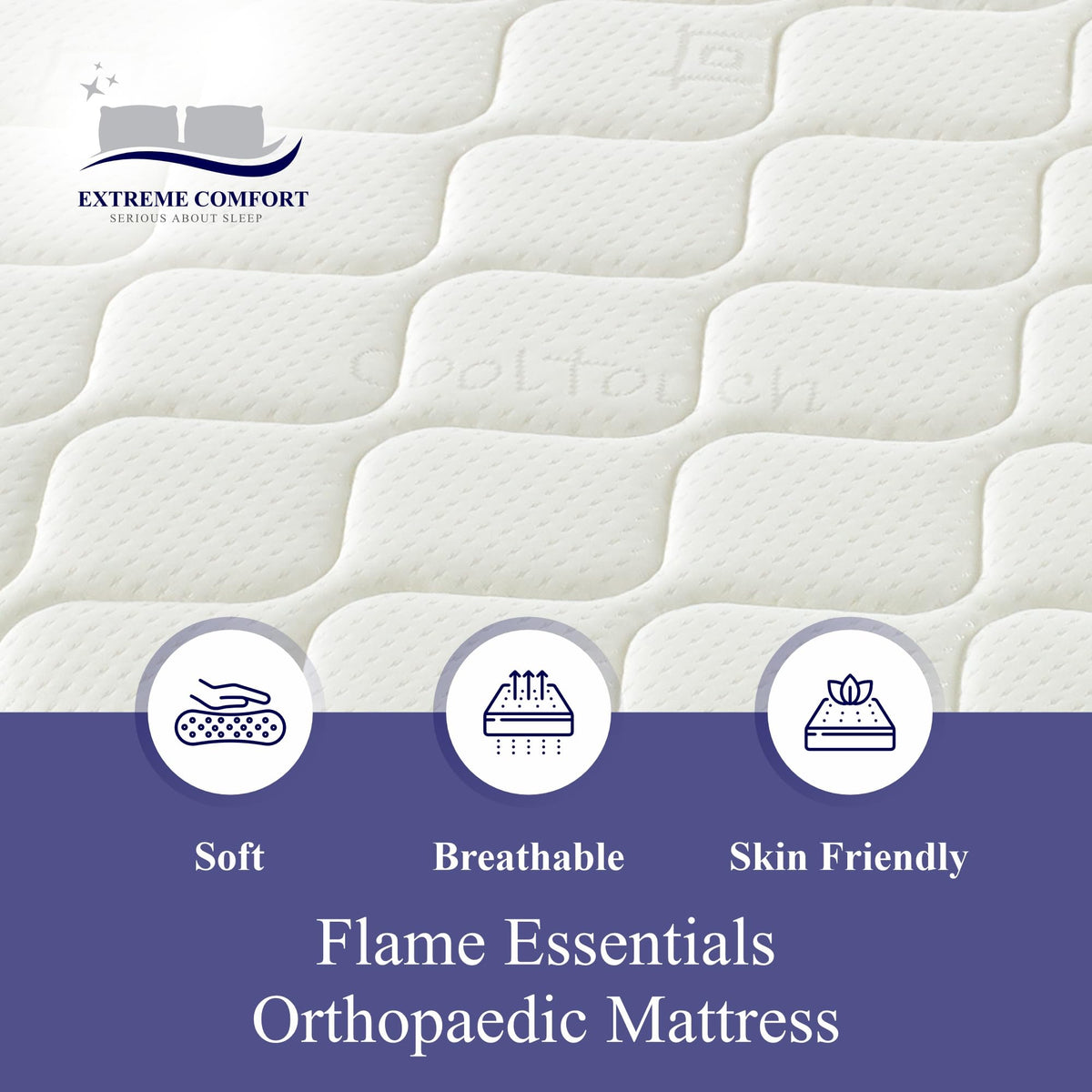 eXtreme comfort ltd Flame Essentials Orthopaedic Small Single Mattress 2’6FT (75x190cm) | Firm Support Foam | Maximum Value All-Foam | 14cm Deep