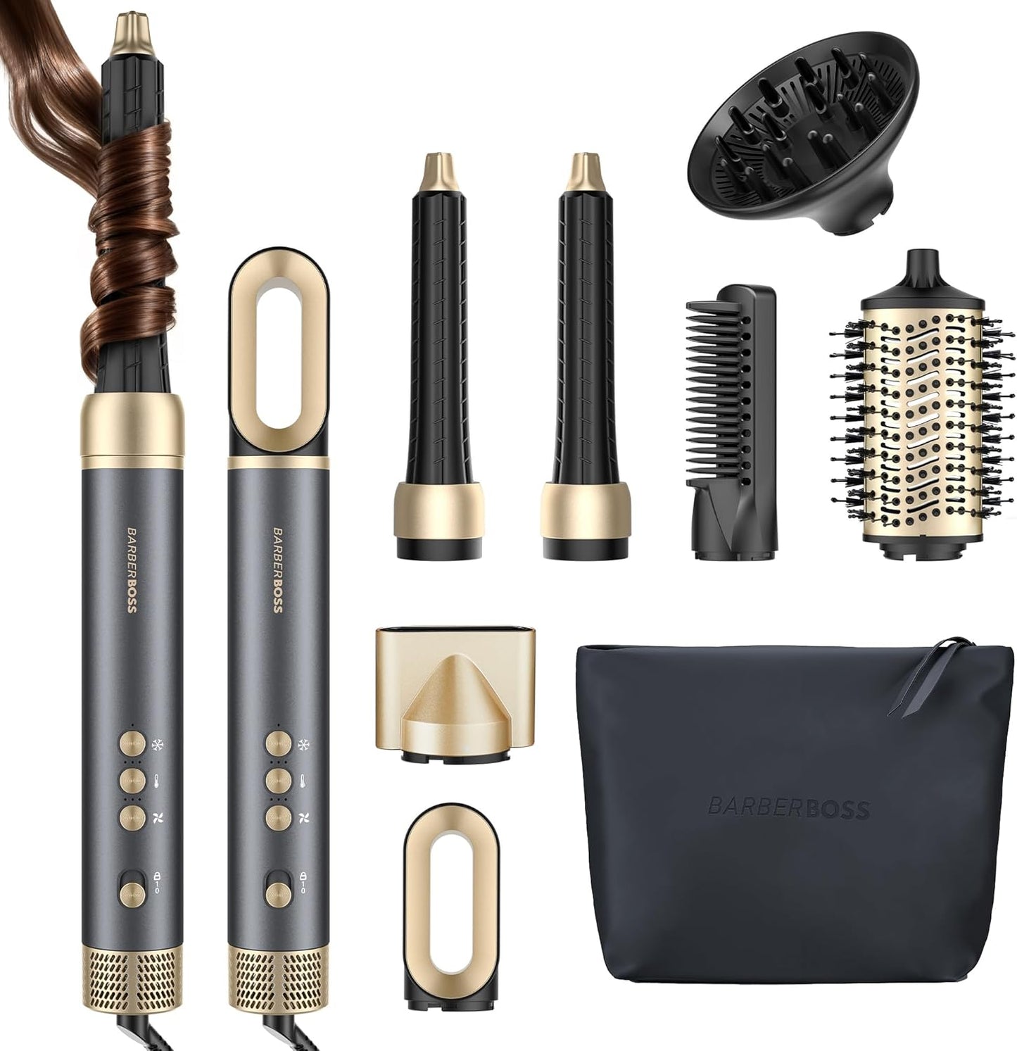 BarberBoss All-in-One Hot Air Styler, New but open scruffy box
