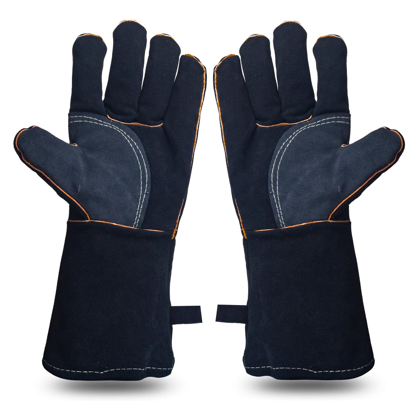 YOUYA Extreme Heat & Fire Resistant Gloves Leather with Kevlar Stitching,Perfect for Fireplace, Stove, Oven, Grill, Welding, BBQ, Mig, Pot Holder,