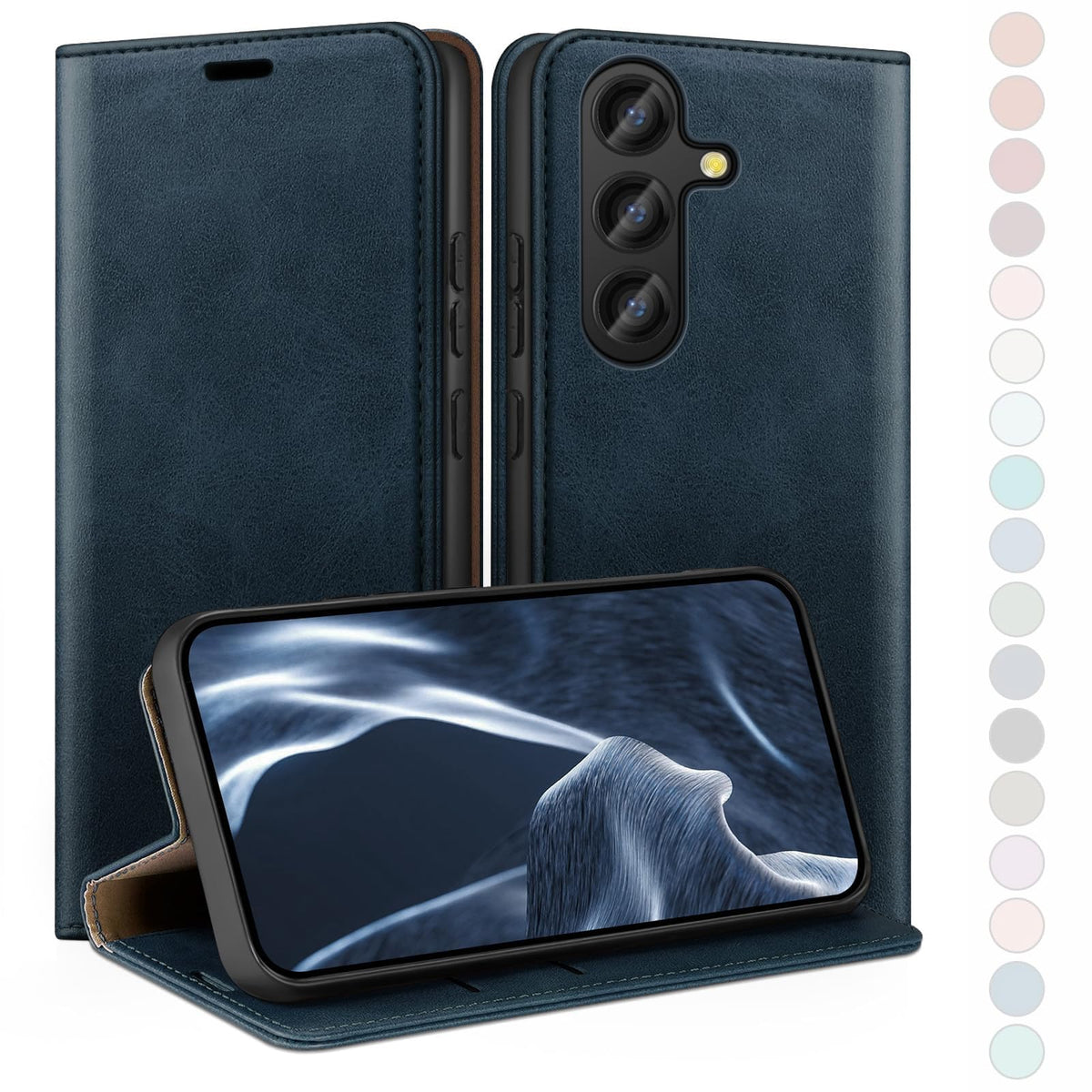 HUOUH for Samsung Galaxy S25 Wallet case with RFID Blocking PU Leather,Flip Folio Book covers,Credit Card Holder Shockproof Phone case Women Men for