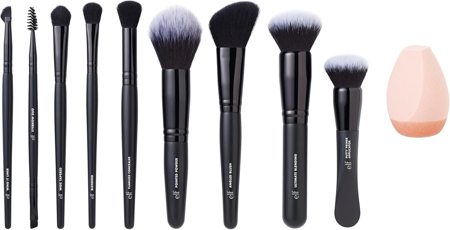 e.l.f. Ten Out Of Ten Brush Set, 10 Pcs, New but open, scruffy box