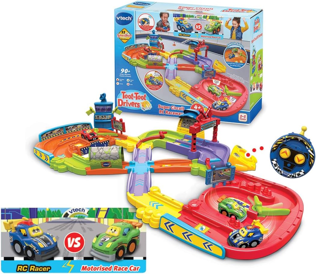 VTech Toot-Toot Drivers Super Circuit RC Raceway, Used good, no tunnel, original scruffy box, checked