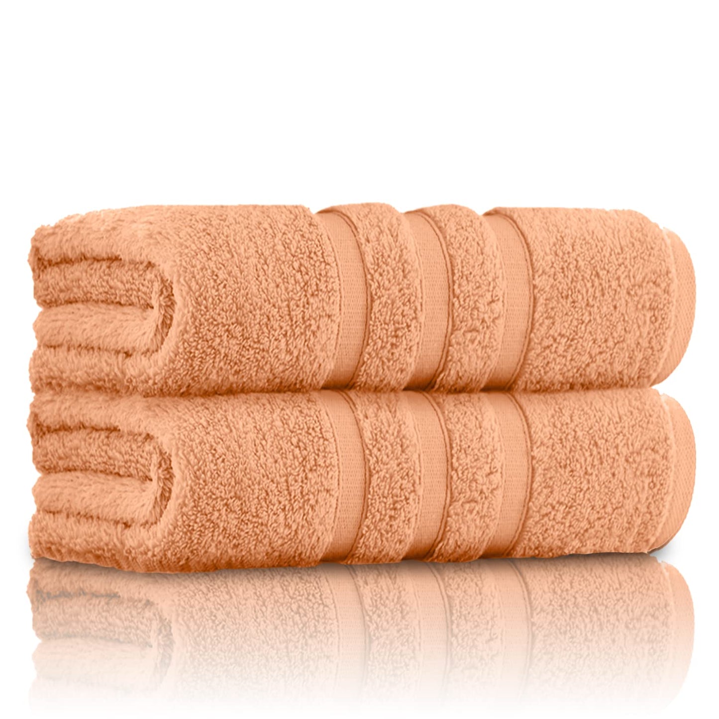 GC GAVENO CAVAILIA 100% Ringspun Cotton, Luxury 550 GSM Zero Twist Sheets, Egyptian, Peach, 70x120 Bath Towel