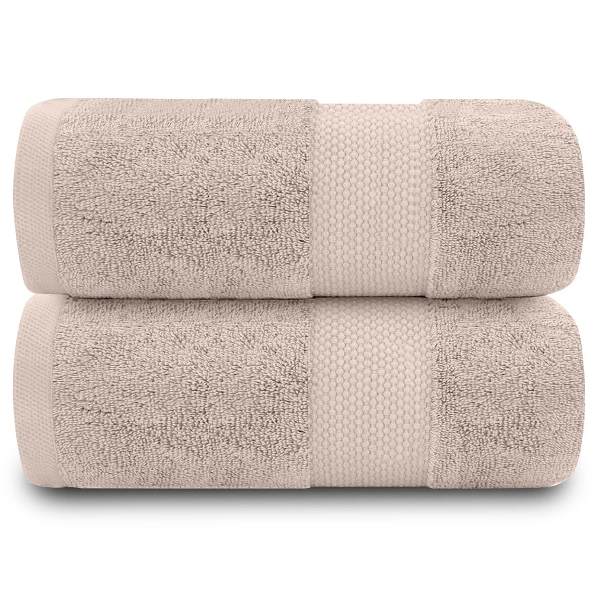 GC GAVENO CAVAILIA Fade Resistant Bathroom Towels Set, 700 GSM Premium Quality Extra Absorbent 100% Cotton Bath Towel, Mocha, 2PK Bath Sheet