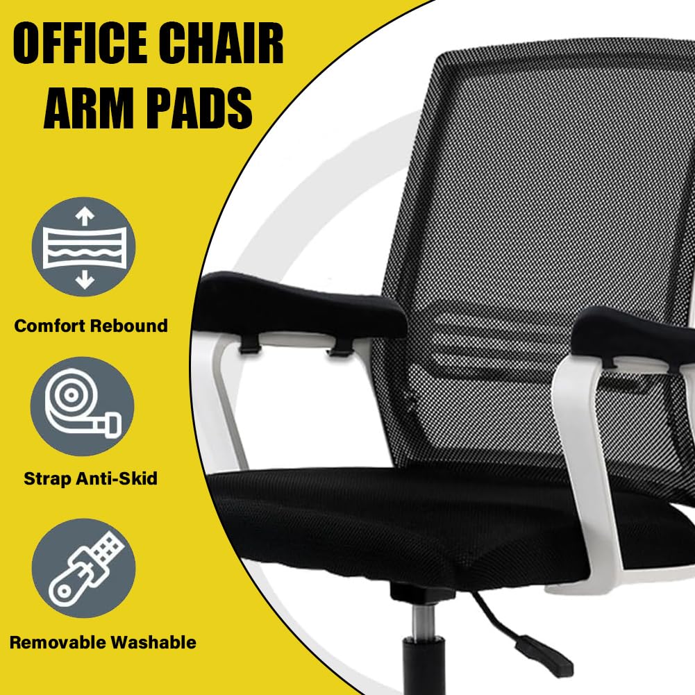 POHOVE 2 Pcs Office Chair Armrest Pads, Memory Foam Arm Covers