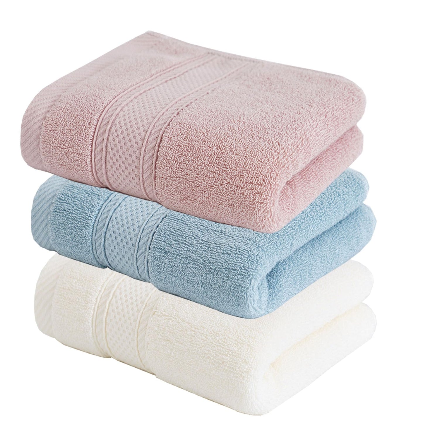Set of 3 Bath Towels, Towels, Bidet Towels, Family Set, Soft 100% Cotton, 3 Towels, Resistant to Frequent Washes and Durable, 35 x 75 cm, 3 Pieces