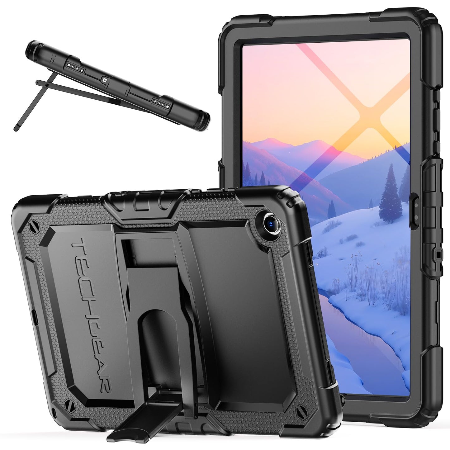 TECHGEAR ArmourShield Rugged Case for Samsung Galaxy Tab A11 Plus / A11+ 11" (SM-X230 / SM-X236) - Heavy Duty Shockproof Protective Cover, Built-in