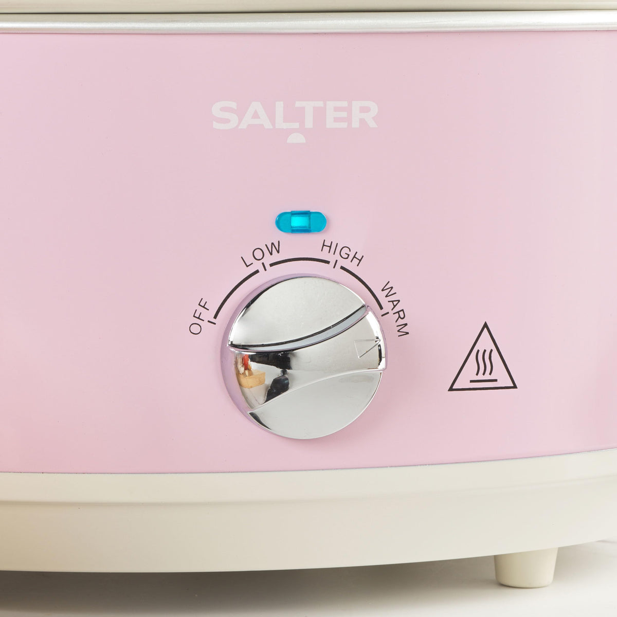 Salter Pink Retro 6.5L Slow Cooker 3 Heat Settings & Keep Warm, Dishwasher Safe Ceramic Pot, Tempered Glass Lid, Cool Touch Handles, Family Cooking,