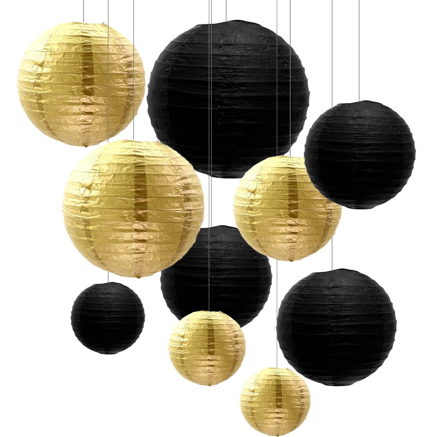 ZYOOO 10pcs Paper Lanterns,10/15/20/25cm Round Hanging Paper Lanterns Decoration for Wedding,Graduation,Anniversary,Birthday Party,Home