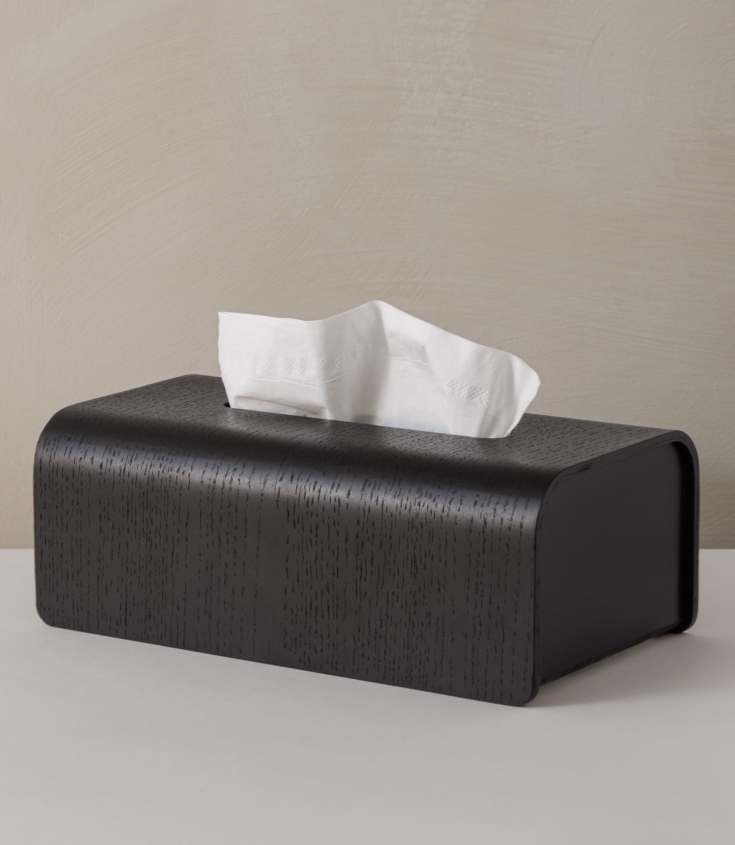 Kazai.? Tissue Box Holder 'Toke' | FSC? Certified Real Wood Veneer | Scandinavian Design Tissue Box Cover & Dispenser | Oak, black