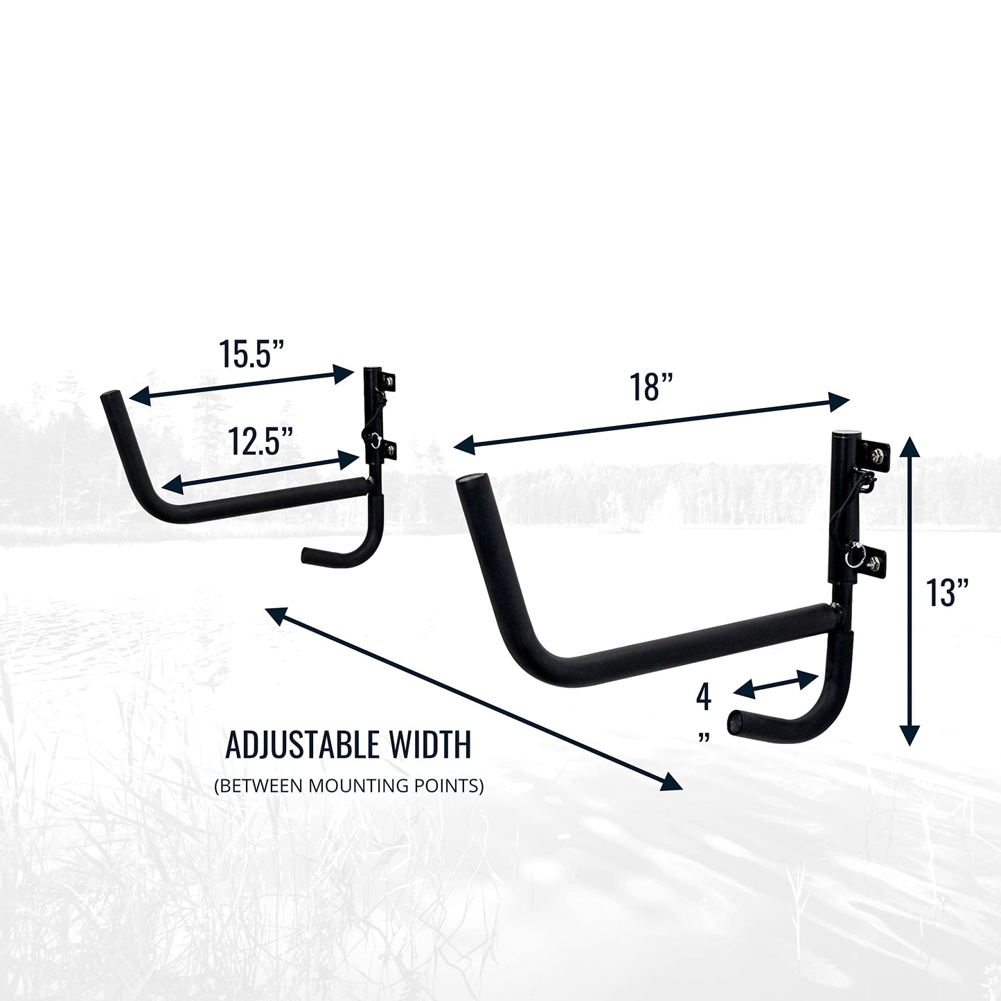StoreYourBoard Kayak Wall Mount, Indoor & Outdoor, Rack with Paddle Hanger