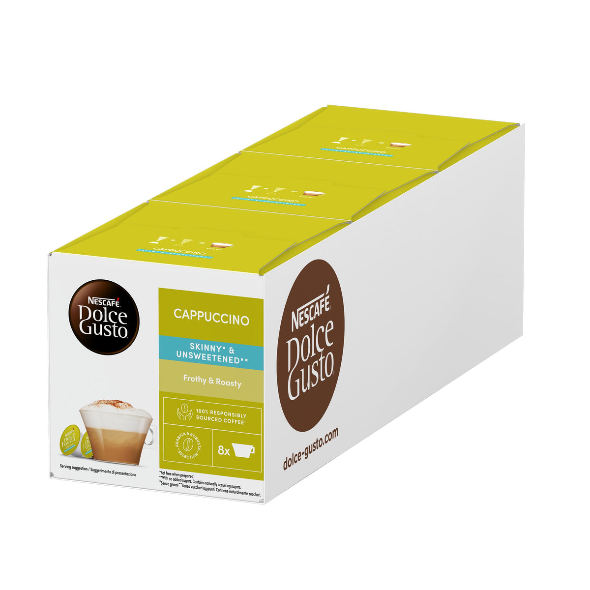 NESCAFE? DOLCE GUSTO Cappuccino Skinny & Unsweetened Coffee Pods (16 Servings)