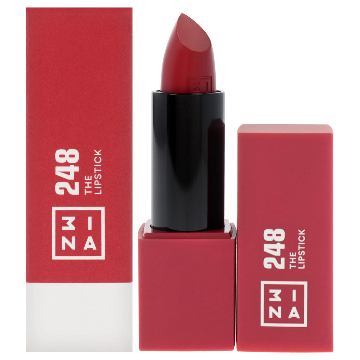 3INA MAKEUP - Vegan - The Lipstick 248 - Rubi red - Highly Pigmented Shades - Moisturizing Creamy Texture - Smooth Formula - Intense Color - Shiny