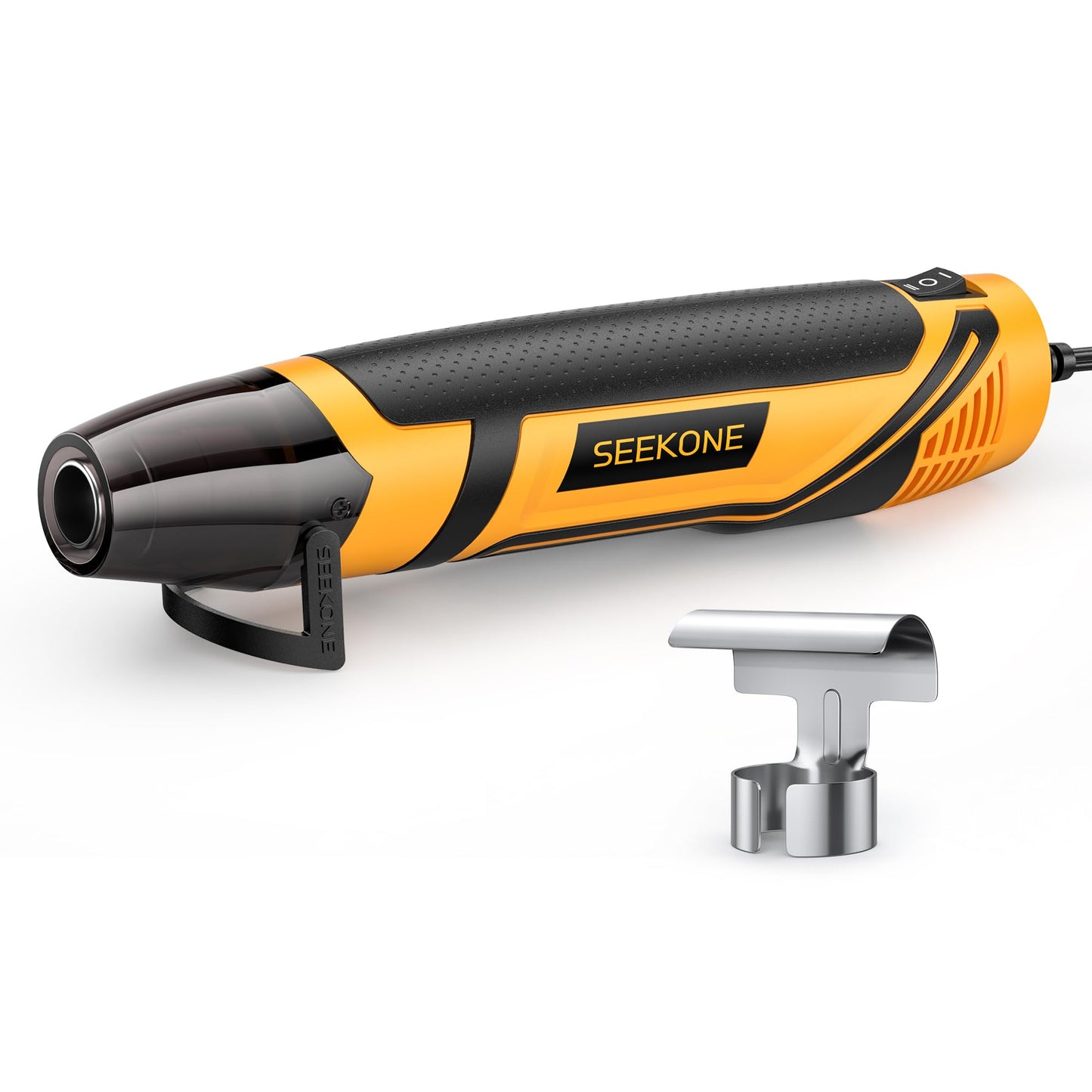 SEEKONE Mini Heat Gun 2 Temperature 260?/450?, 350W Handheld Hot Air Gun Tool 1.5S Fast Heating with Overload Protection, Non-Slip Rubber Body, Nozzle
