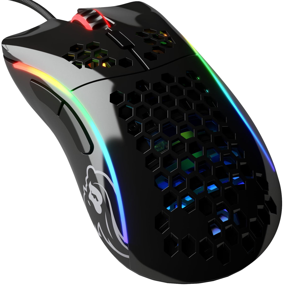 Glorious Gaming Model D- (Small) Wired Gaming Mouse - 61g Superlight Honeycomb Design, RGB, Ergonomic, Pixart 3360 Sensor, Omron Switches, PTFE Feet,