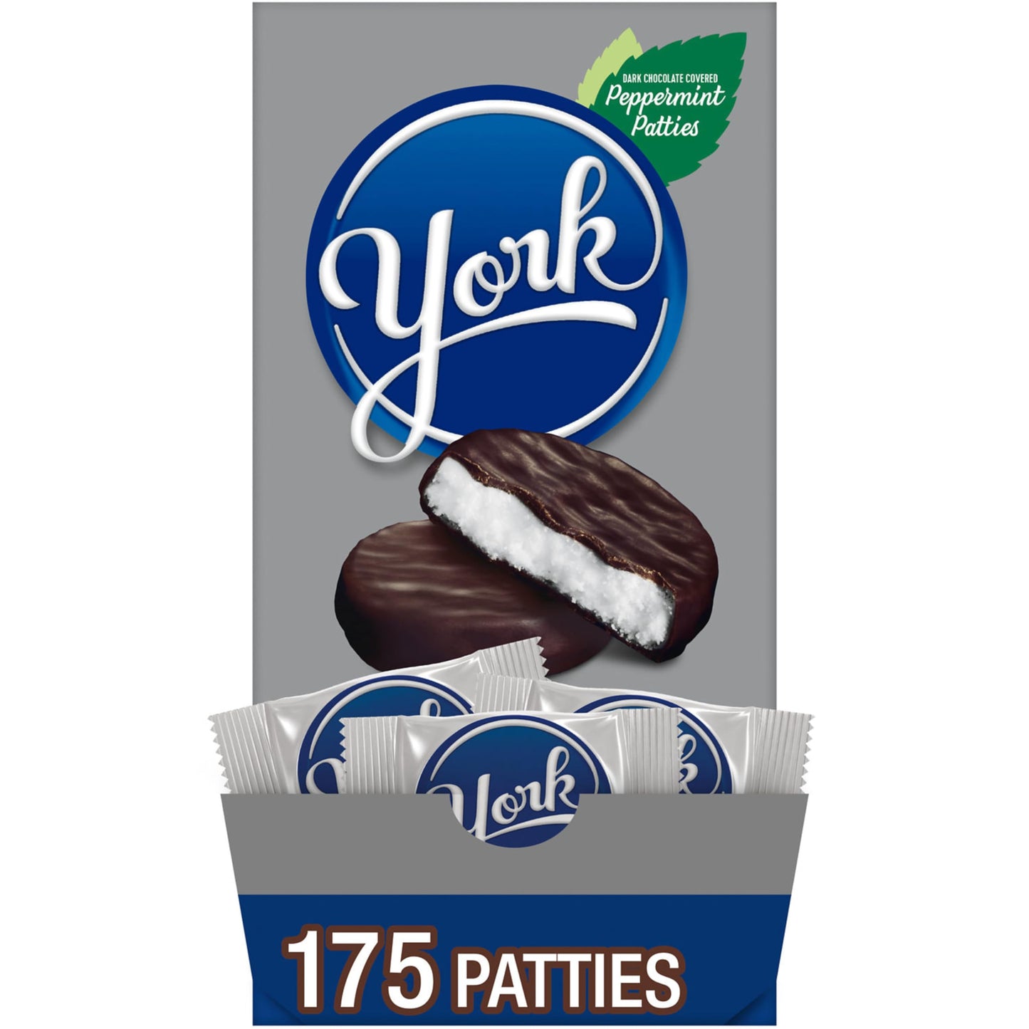 YORK Christmas Peppermint Patties Dark Chocolate Covered Mint Candy, 175 Pieces, 5.25 Pound