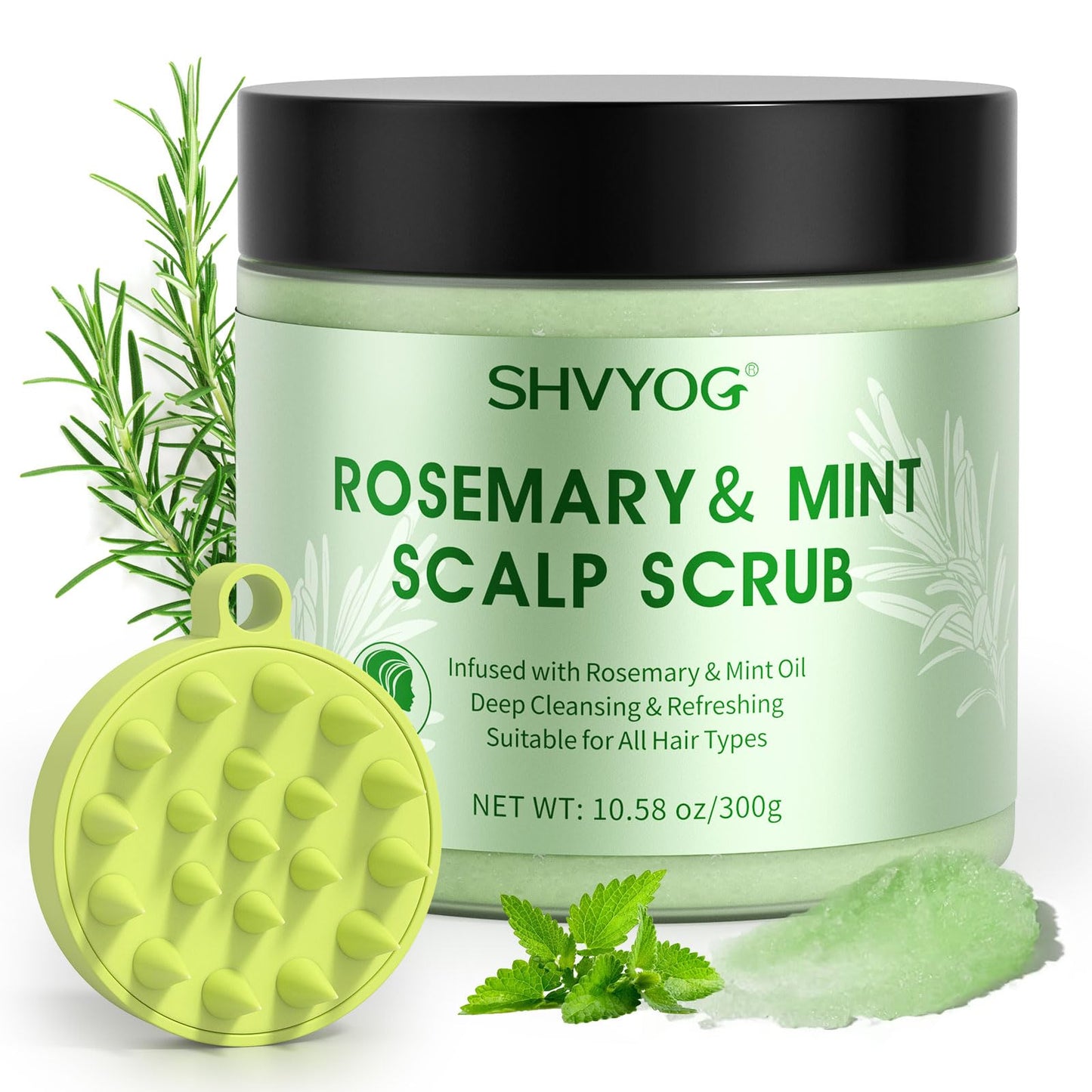 Scalp Scrub, SHVYOG Rosemary Scalp Exfoliator, Promote Hair Growth, for Dandruff Prone Oily Hair & Dry, Itchy Scalp, Hair Treatment Nourishing Detox