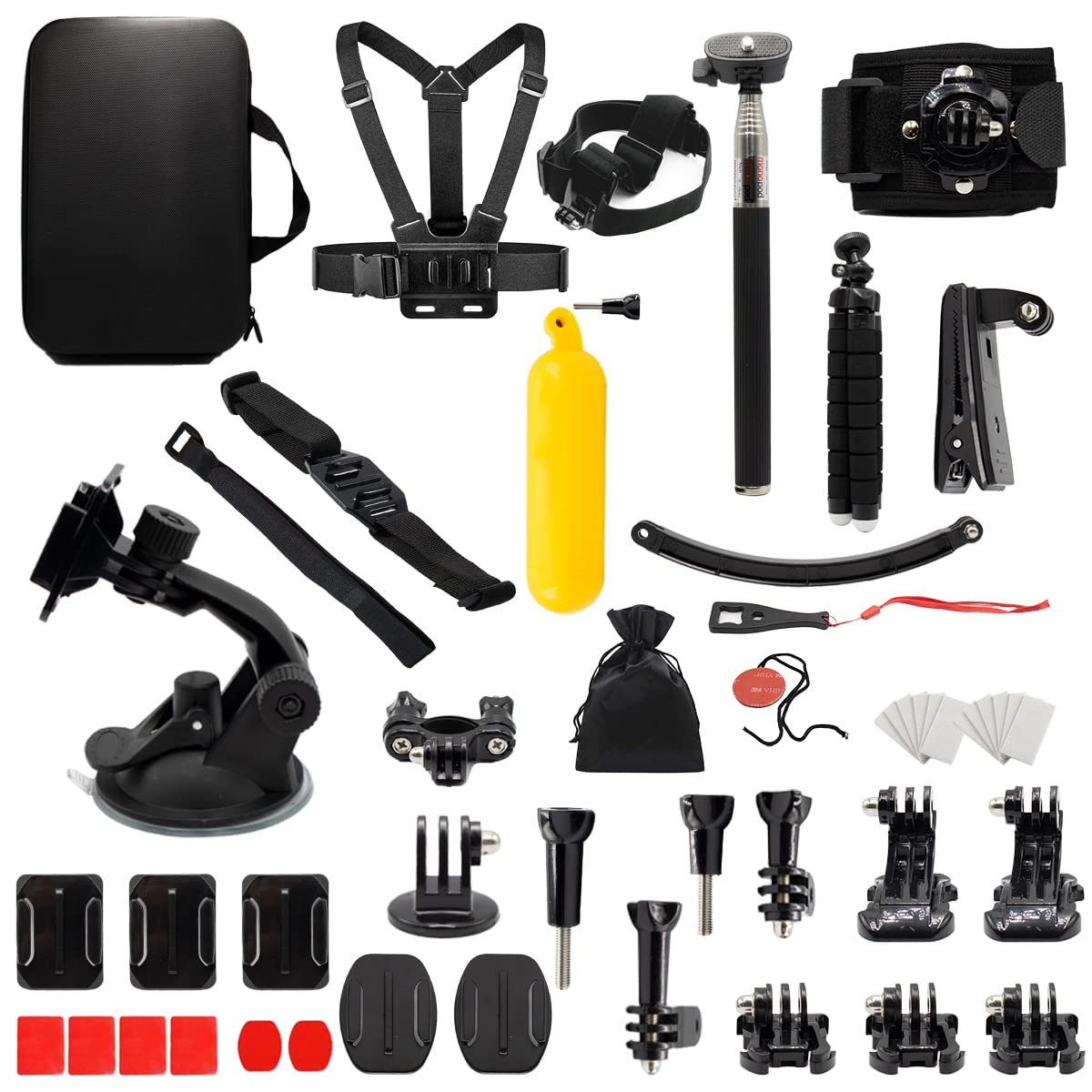 MMOBIEL 50-in-1 Action Camera Accessory Kit Compatible with GoPro Hero 11 10 9 8 7 6 5 4, GoPro Max, Fusion, DJI Osmo Action, AKASO, Insta 360, etc. -