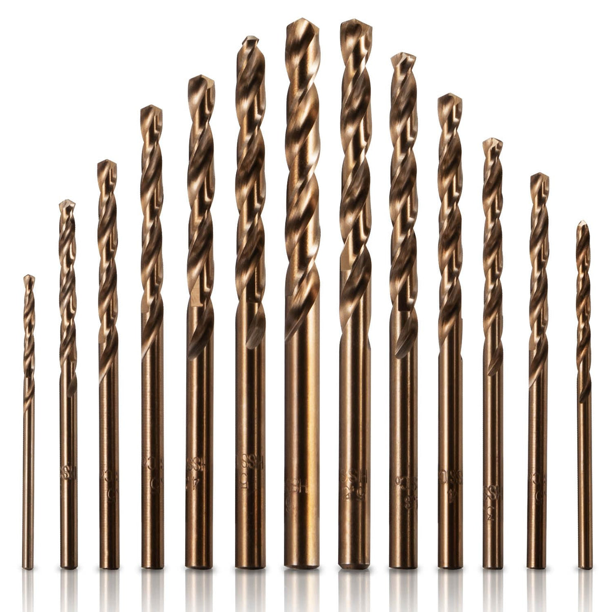 5% Cobalt Drill Bit Set, M35 High Speed Steel Twist Drill Bits 135 Degree Split Point for Stainless Steel, Cast Iron, Hard Metal, Plastic and