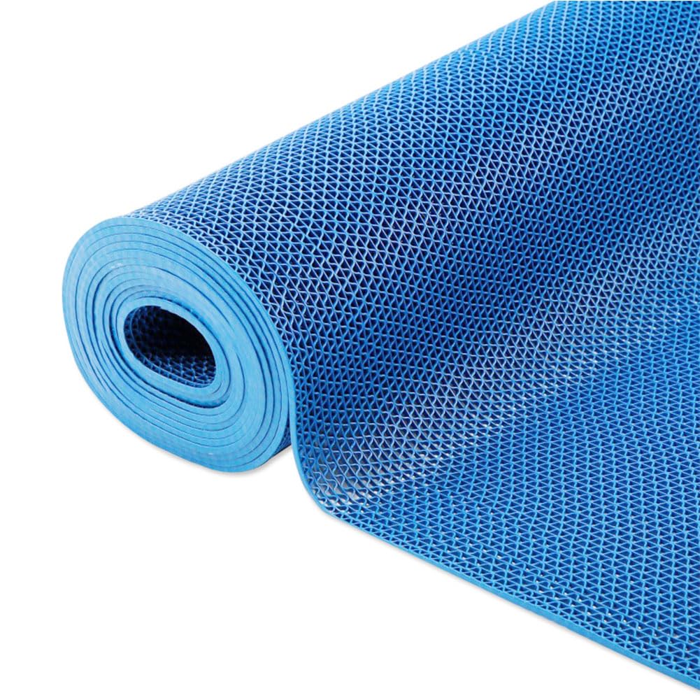 Large Shower Mat Non Slip Anti Mould, 90x60x0.5cm Multipurpose Anti Slip Mat Heavy Duty Rubber Bath Mat with Drain Holes Grid Pattern PVC Washable for