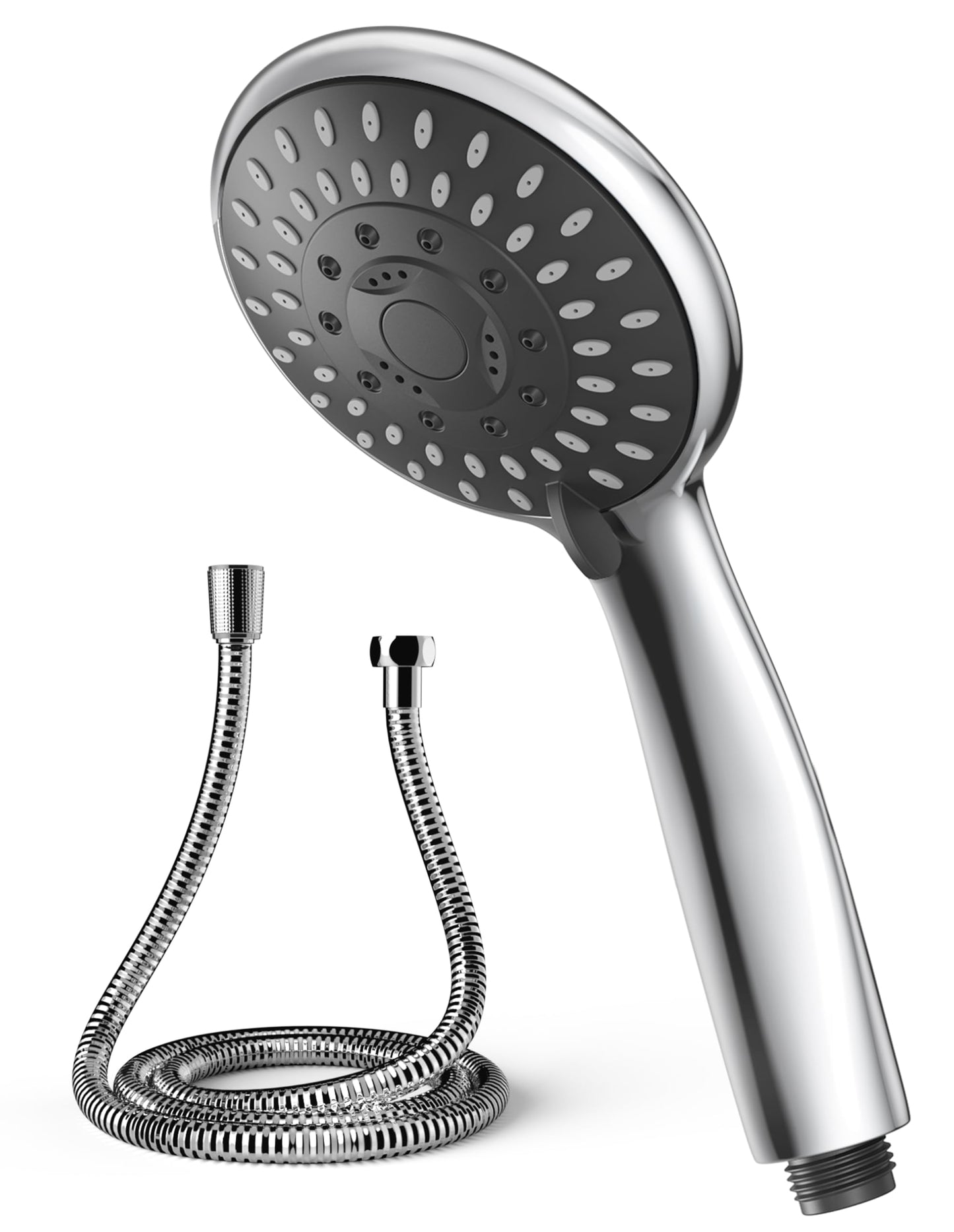 VOXON Shower Head with 1.8m Hose - High Pressure 5 Spray Modes, Chrome Handheld Showerhead Replacement for Low Water Pressure, Universal Fit