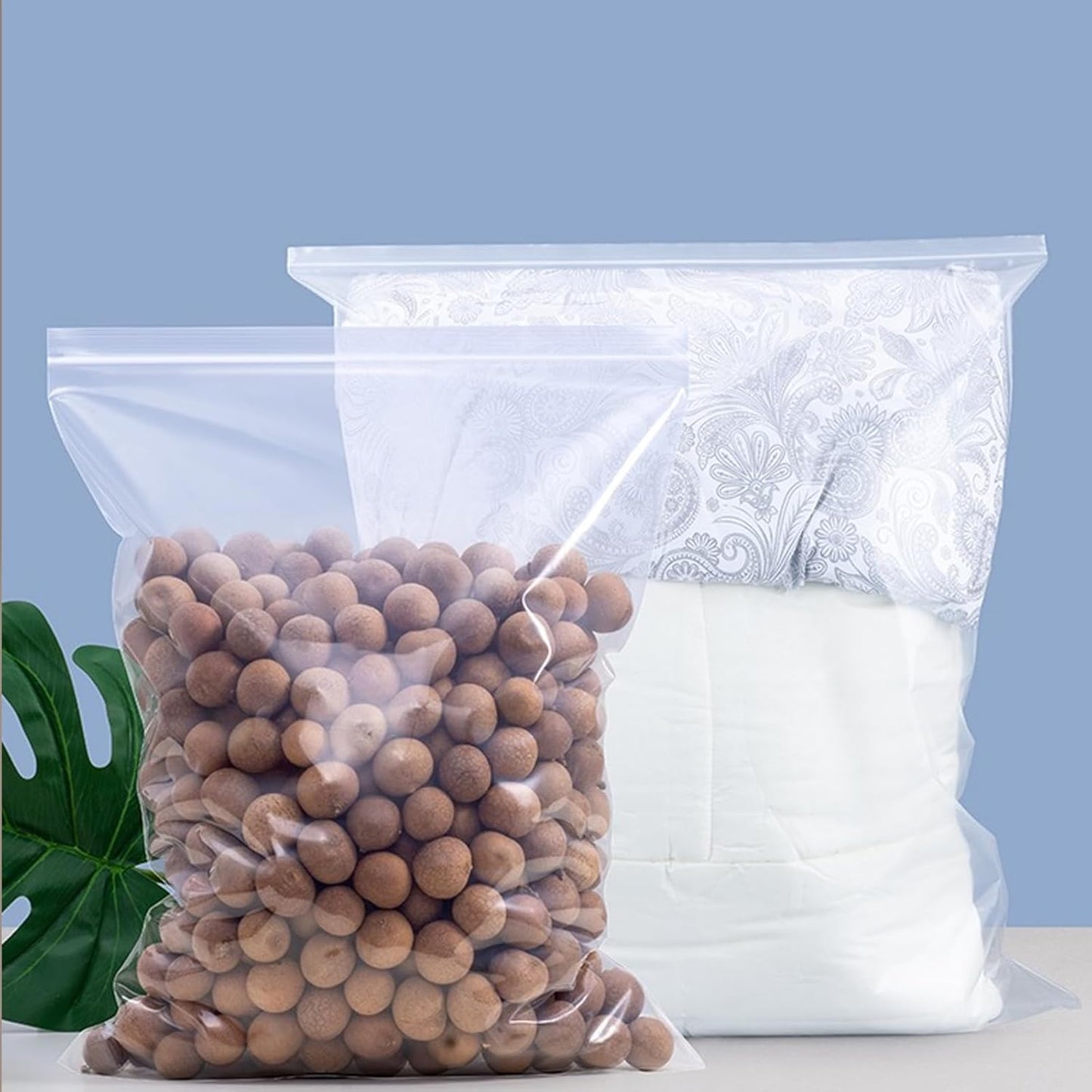 ATB-Foger Large Sealable Plastic Bag 60×70 CM,60x50cm Large Ziplock Bags for Clothes Travel Storage Reusable Waterproof for Down Jackets Sweater