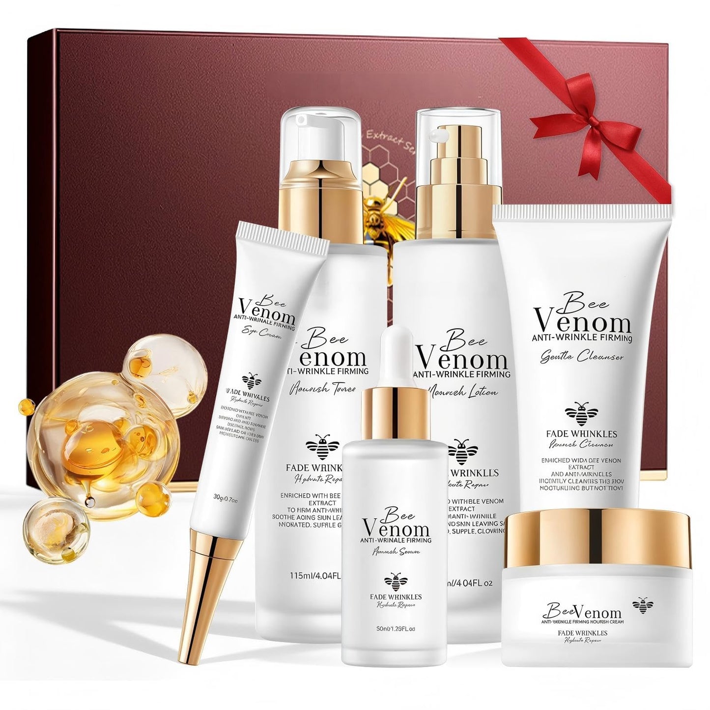 6 Pcs Skincare Set,Gift Set,Gift For Women,Anti Aging Skincare Gift Set for Wrinkles & Fine Lines,Deep Hydration,Radiant Looking Skin,Shrink