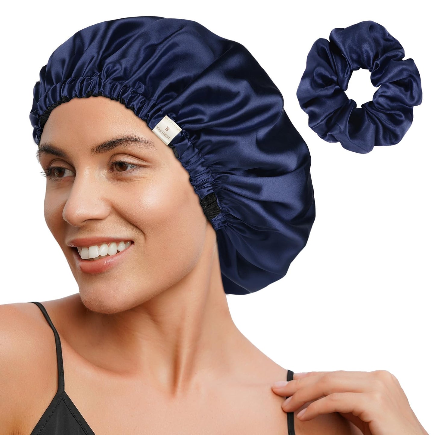 Yanibest Double Layer Satin Bonnet Silk Bonnet for Sleeping Adjustable Hair Bonnet for Women Curly Natural Hair