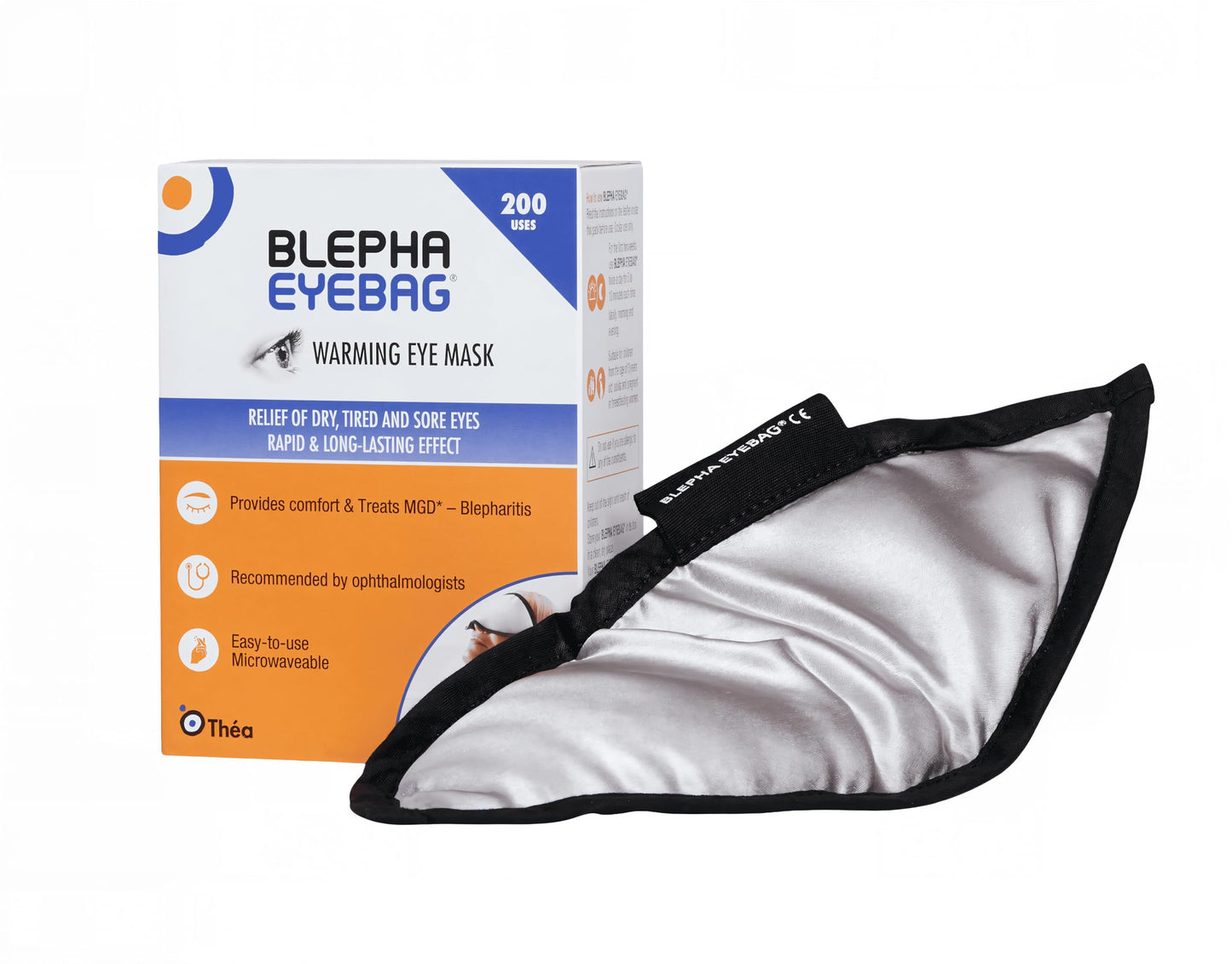 Blepha EyeBag Reusable Warming Eye Mask for Rapid & Long-Lasting Relief from Dry, Gritty, Tired Eyes | Microwaveable, Natural Silk & Cotton | for MGD,
