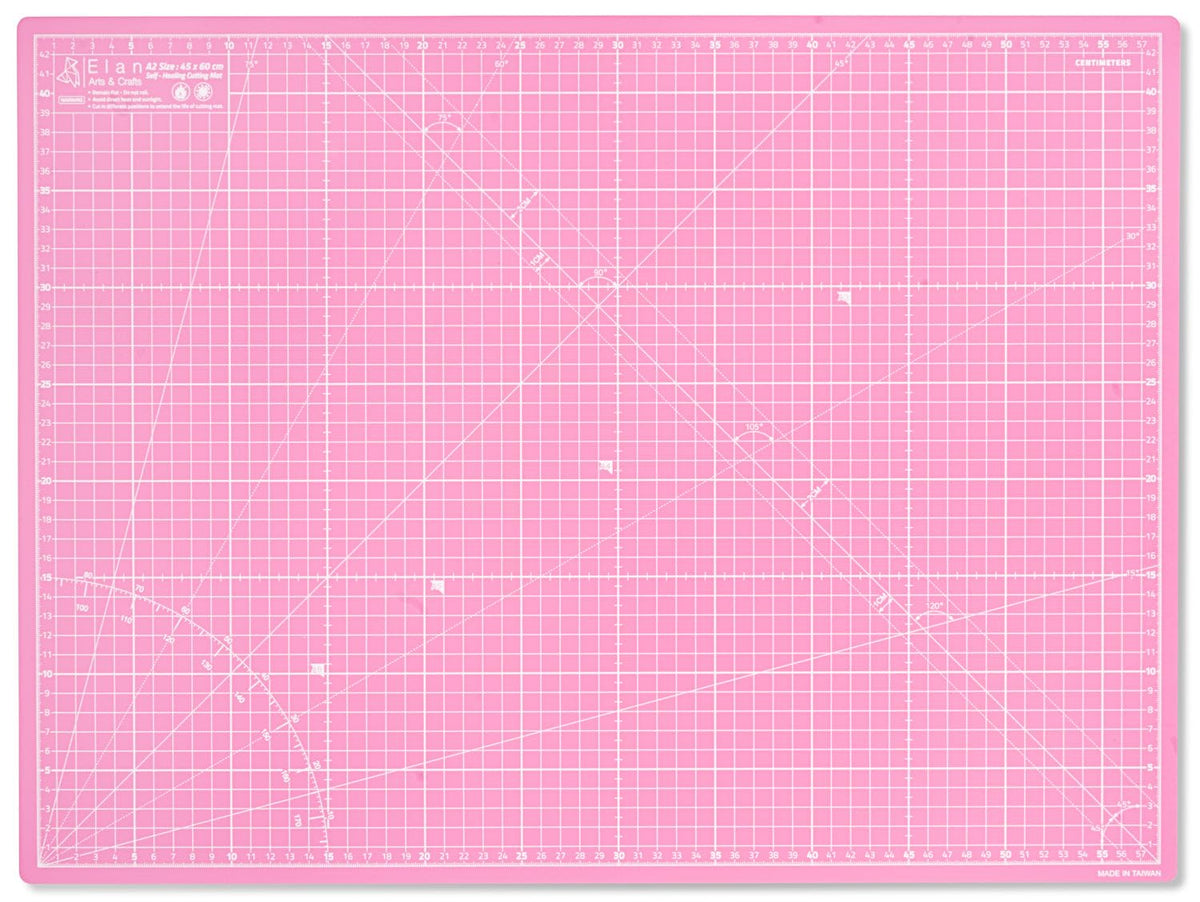Elan A2 Cutting Mat Pink and Purple, 5-Ply Hobby Board for Crafts 60X45 CM, Self Healing Cutting Mat A2, Recycled PVC Craft Board for Sewing