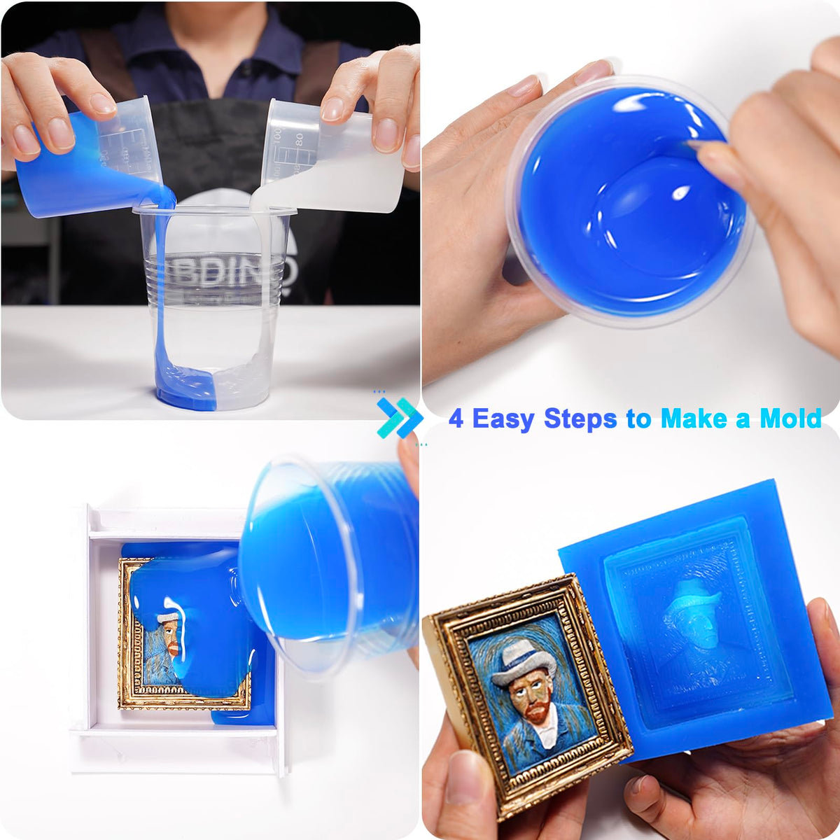 BBDINO Silicone Mould Making Kit, Mould Making Silicone Rubber 30A Liquid Silicone for Mould Making 1 Gallon/10 Lbs,1:1 by Volume, Ideal for Silicone