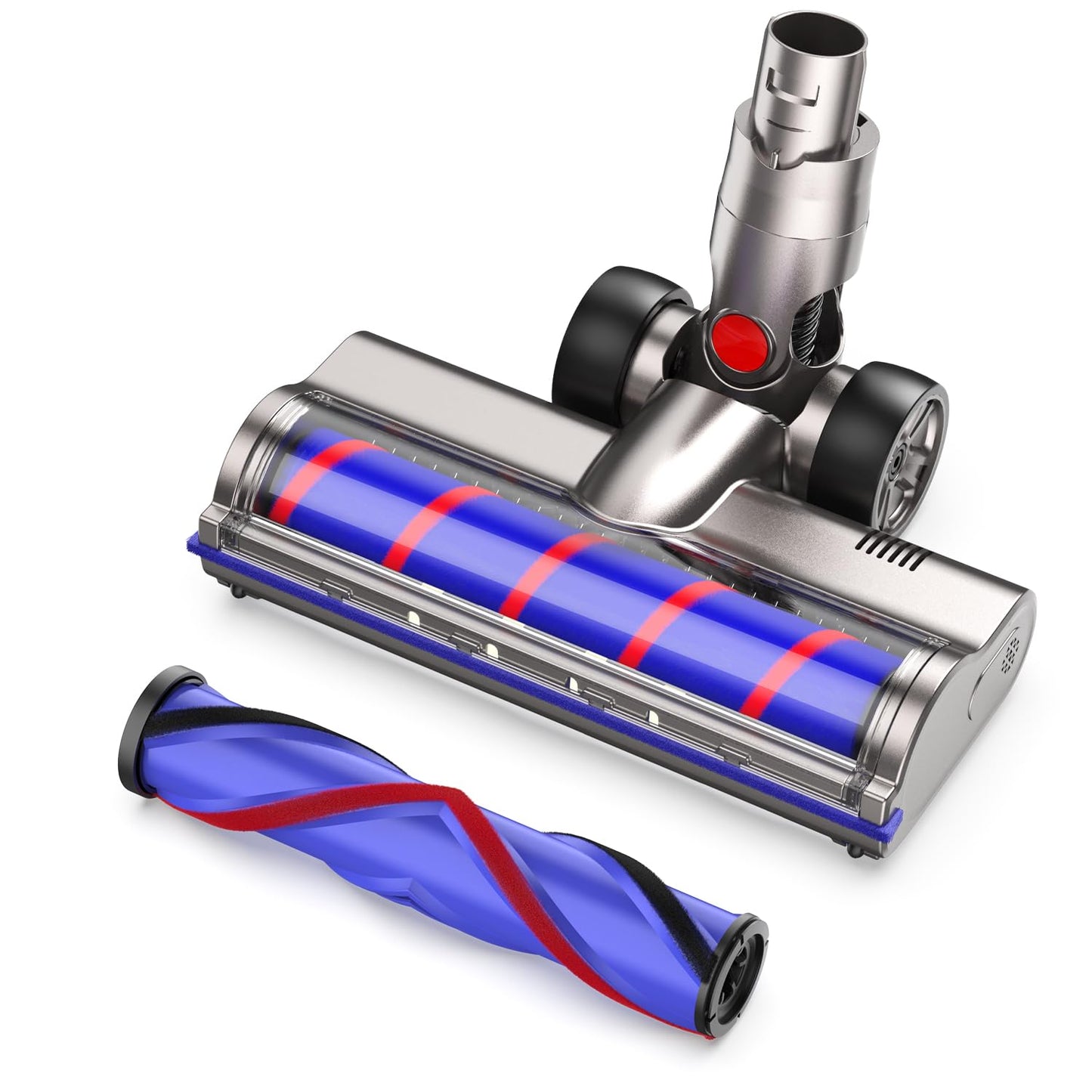 FLYLINKTECH Brush Head Replacement Compatible with Dyson V6, Flexible 180? Swivel Dyson Parts with 4 Led Headlamps and 2 Replacement Rollers