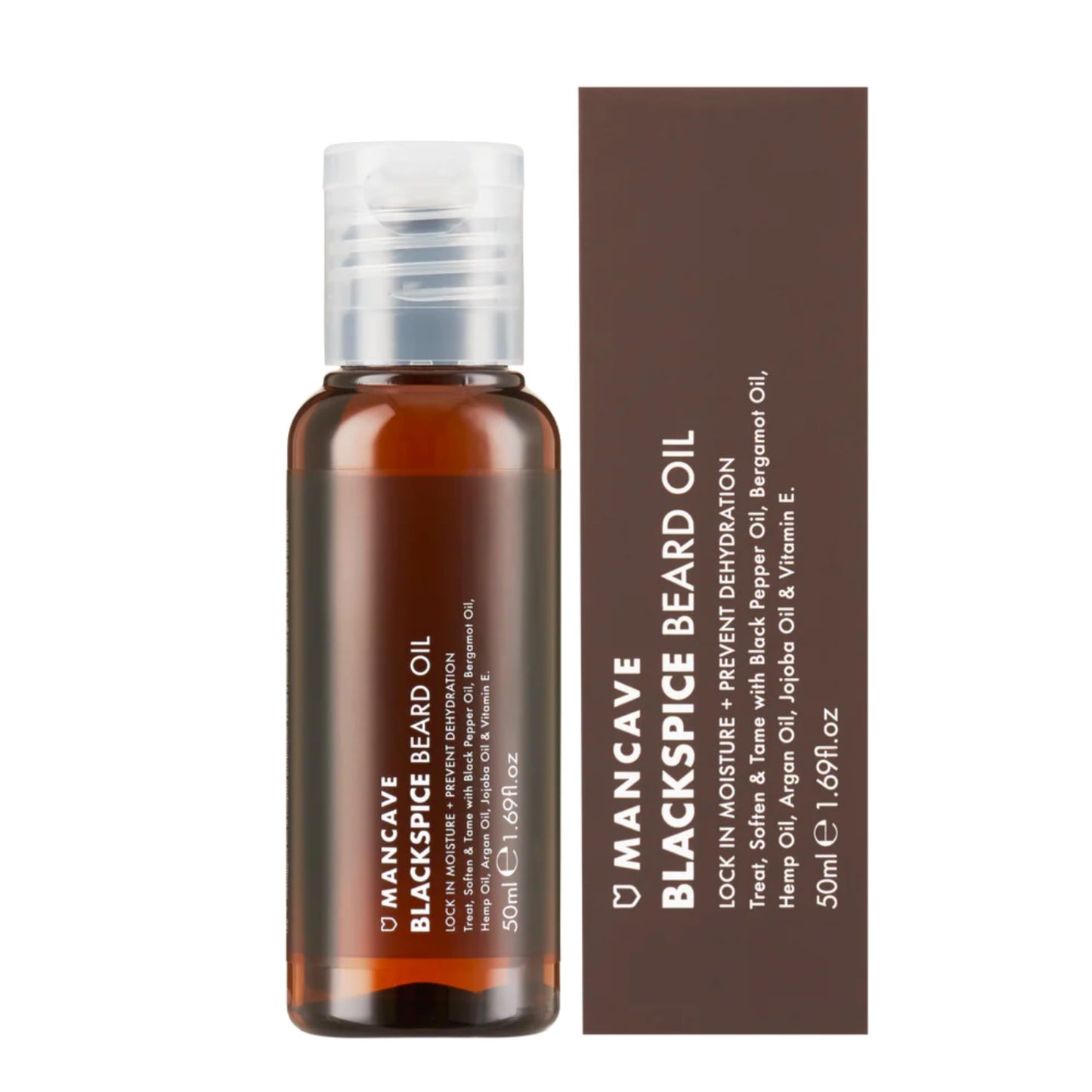ManCave Blackspice Beard Oil, Softening Blend of Oils to Treat and Tame your Beard, With Argan Oil, Bergamot Oil and Hemp Oil, Encourages Beard
